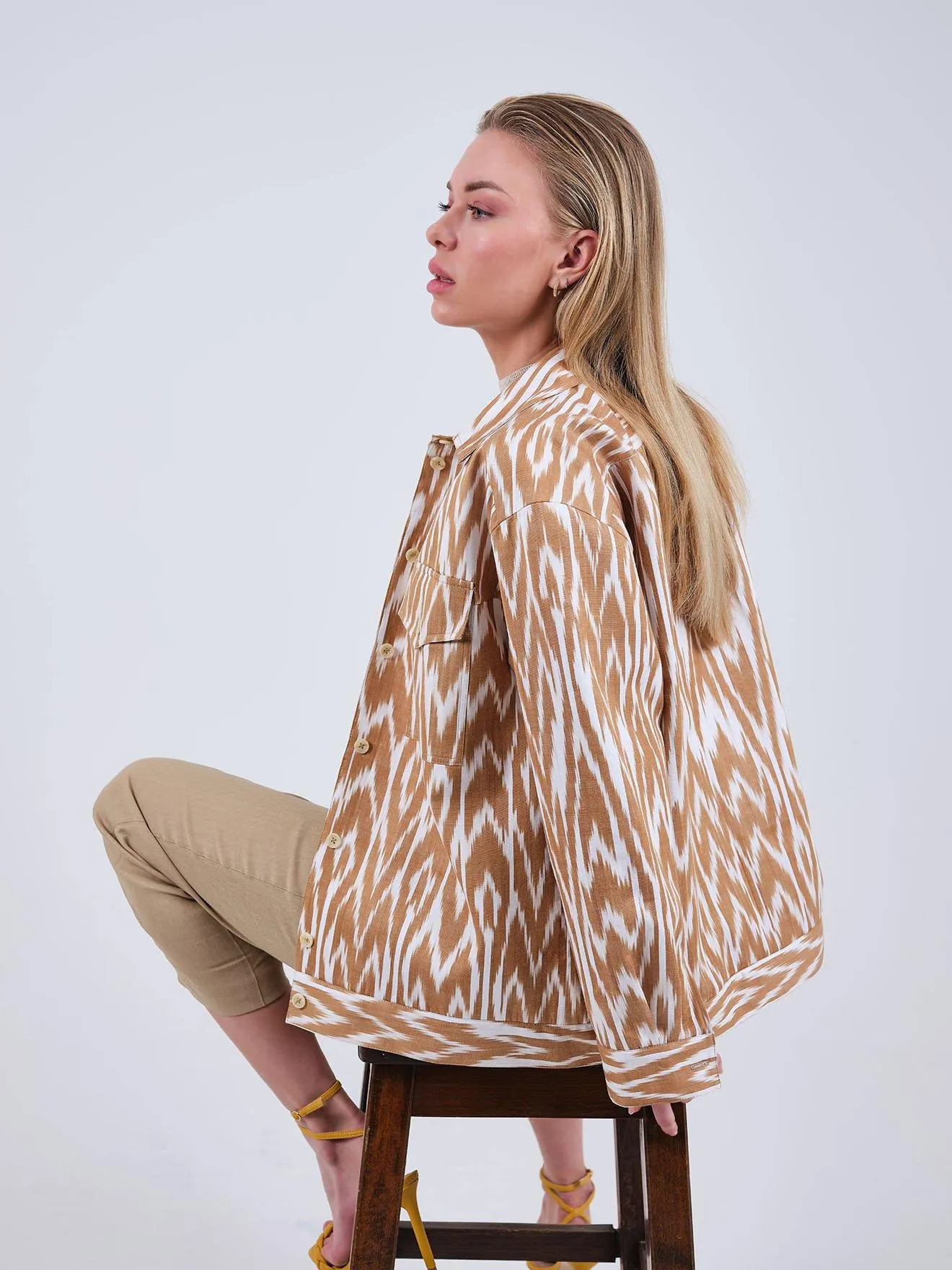 100% Cotton Oversized Ikat Jacket "Sharp as a Tack"