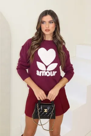 Amour burgundy knit jumper