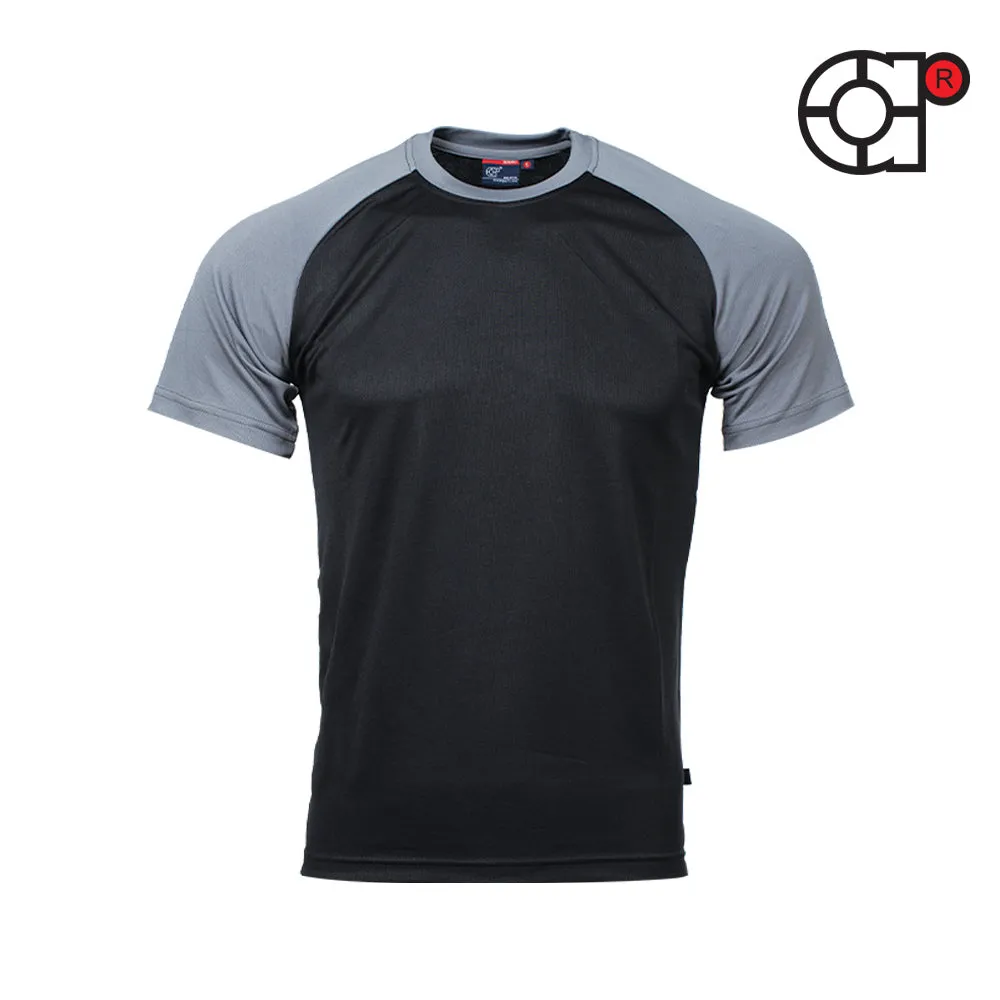 ARORA SHORT SLEEVE MICROFIBER RAGLAN TEE (BLACK)