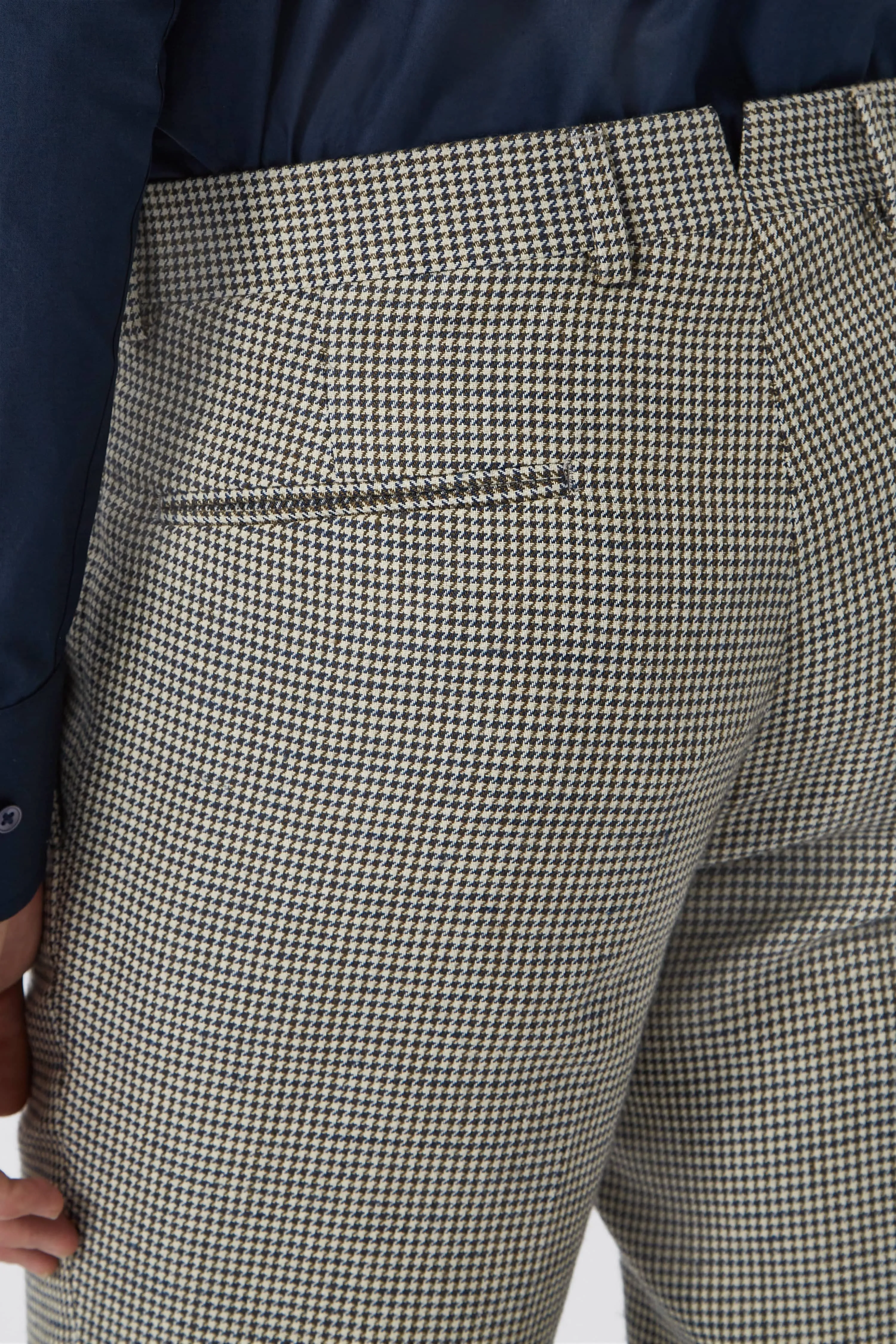 Avebury Slim Fit Brown Check Trousers - ARCHIVE