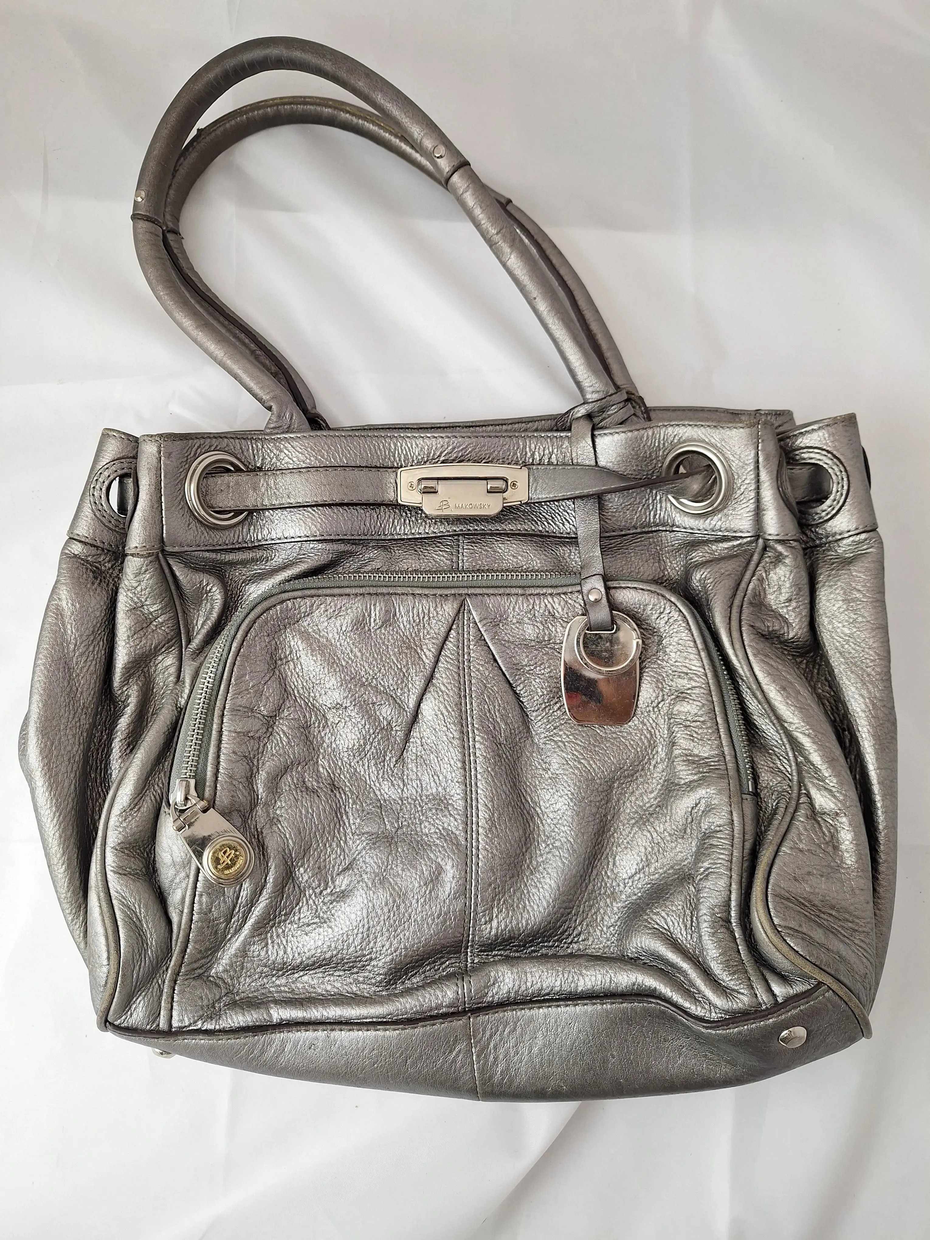 B Makowsky Metallic Stylish Shoulder Bag