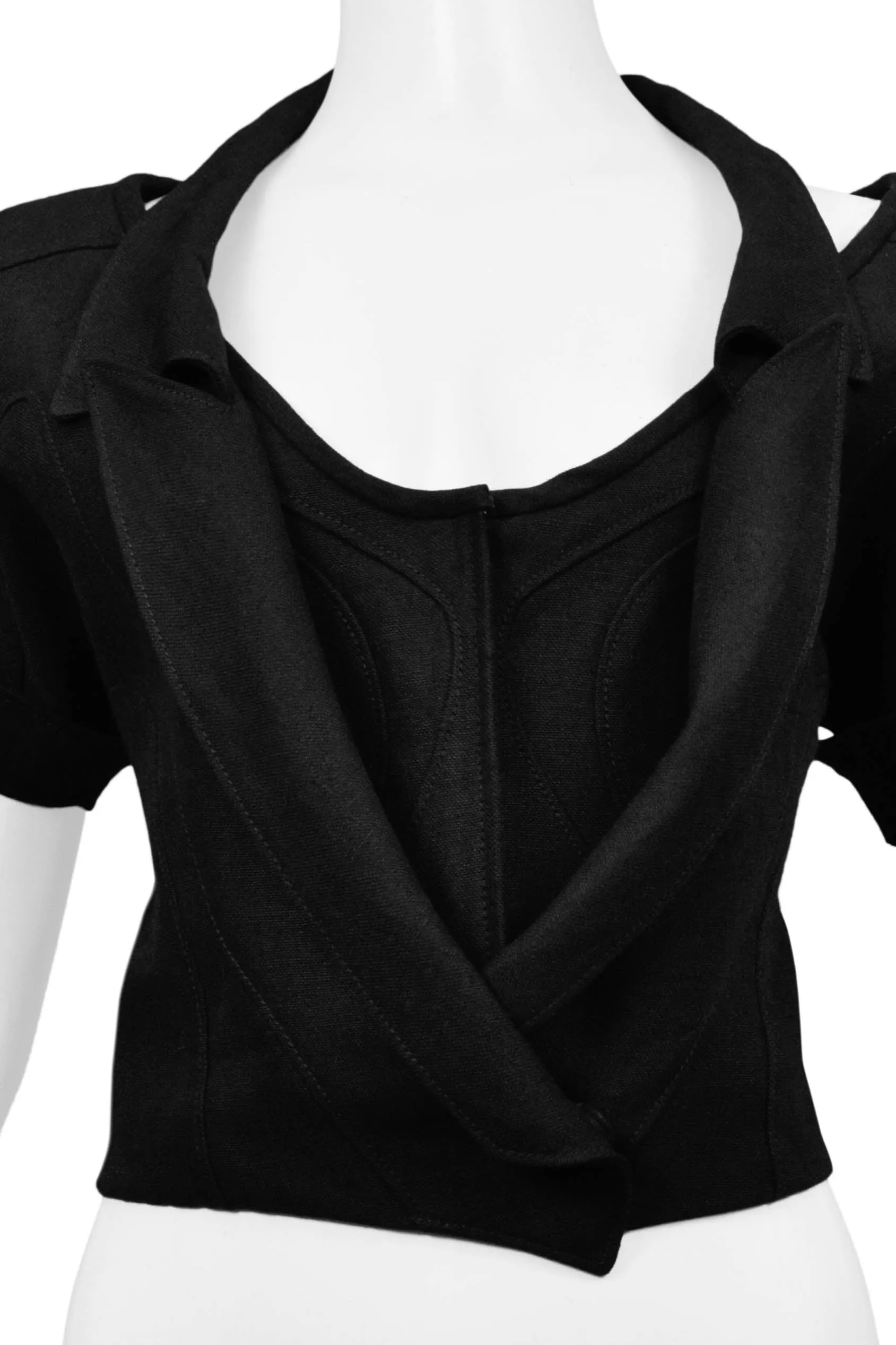 BALENCIAGA BLACK CORSET JACKET 2004