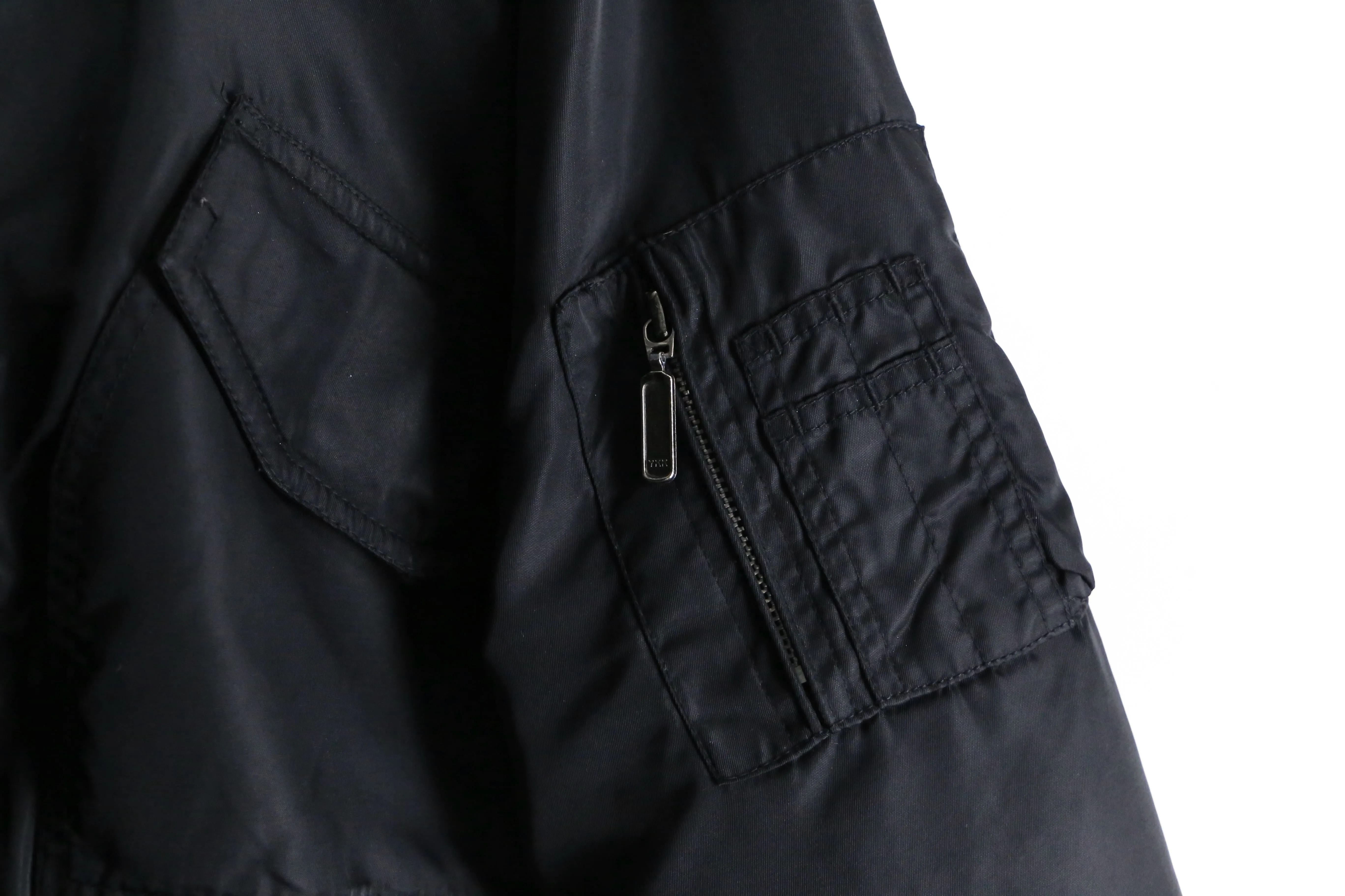 black color short length flight jacket