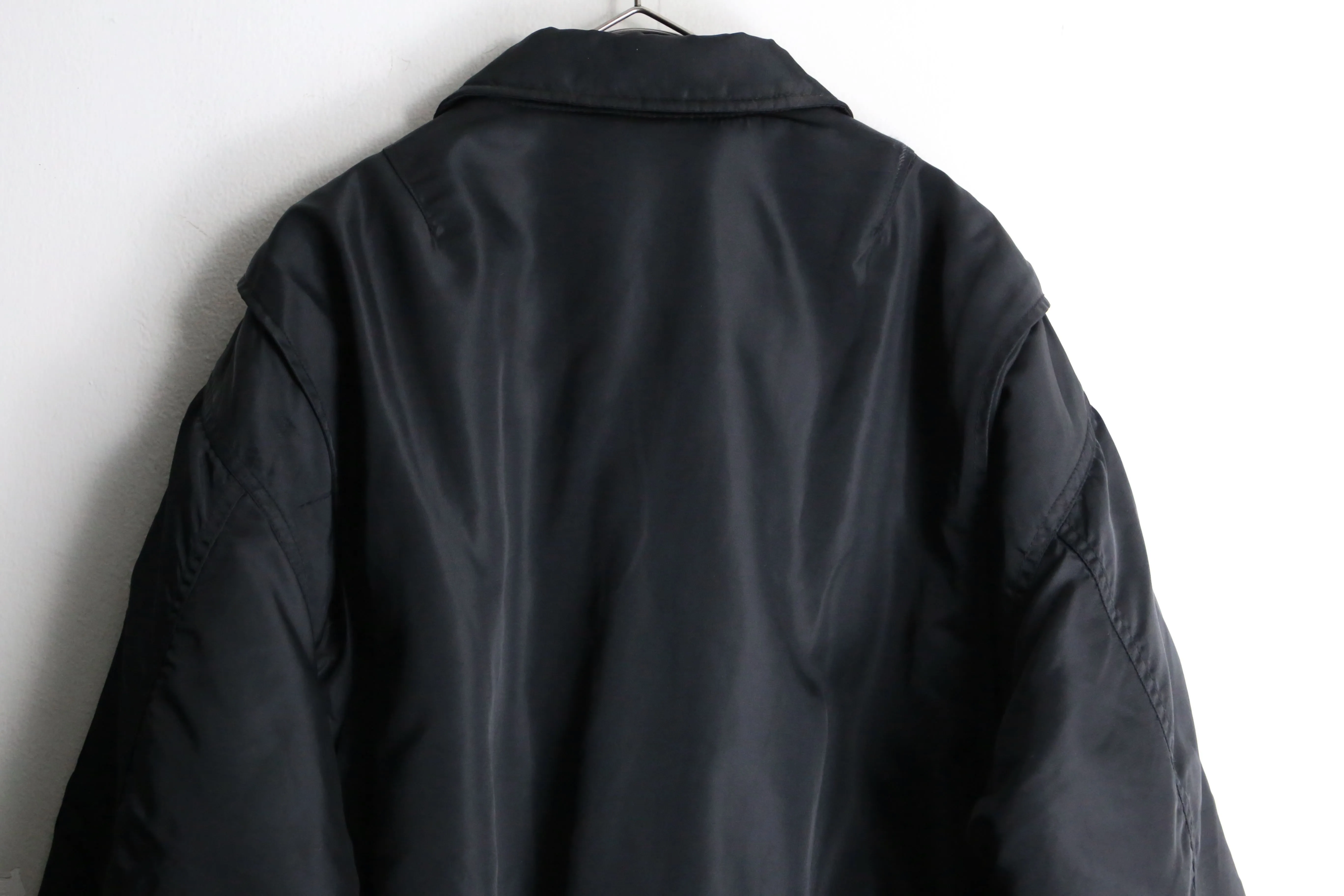 black color short length flight jacket