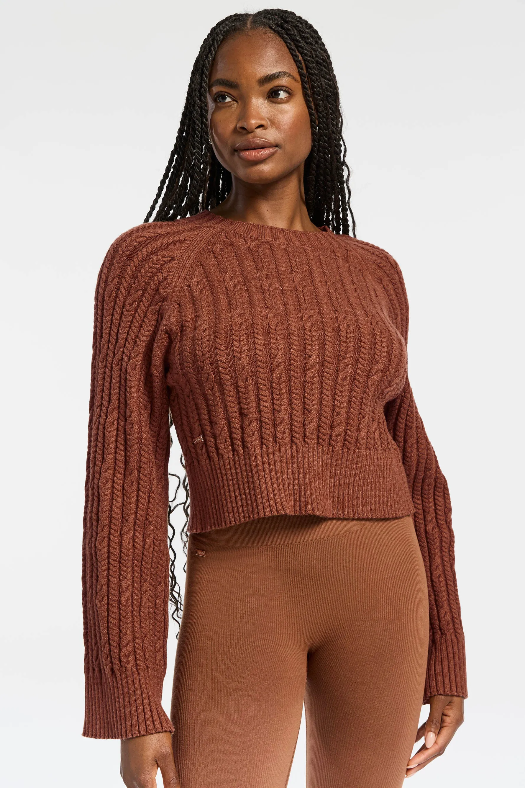 Blake Cable Knit Crewneck Sweater - Nuthatch