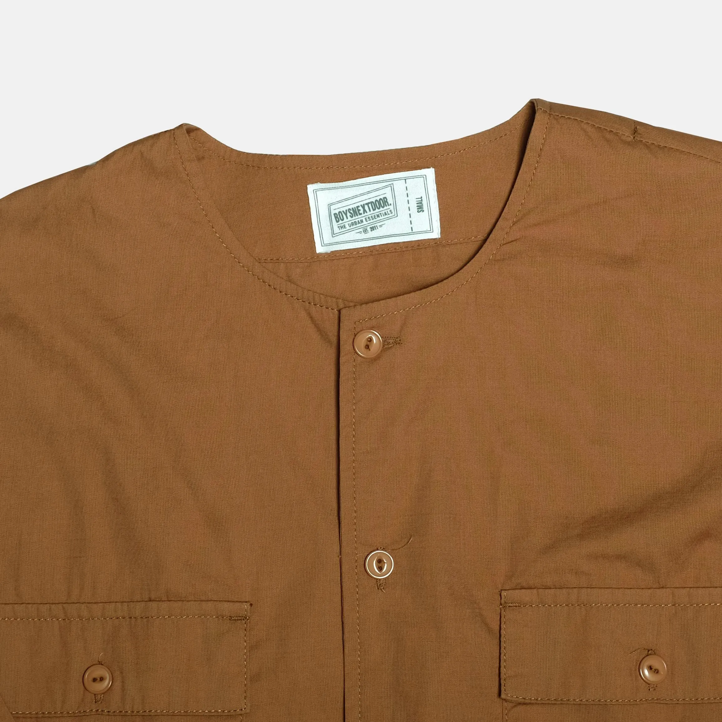 Boysnextdoor Round Collar Shirt Jacket Brown