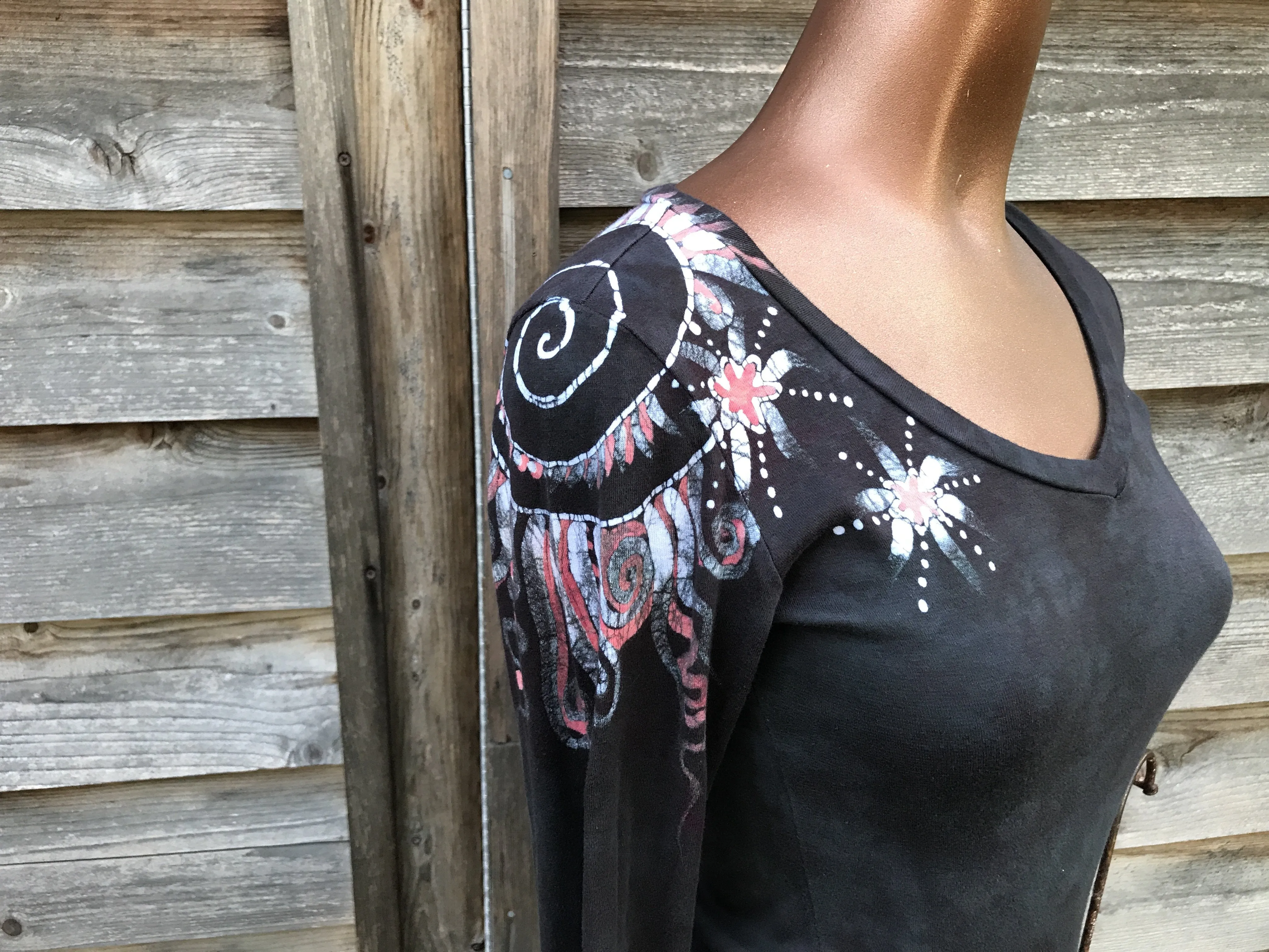 Brave The Storm Handmade Long Sleeve Batik Top