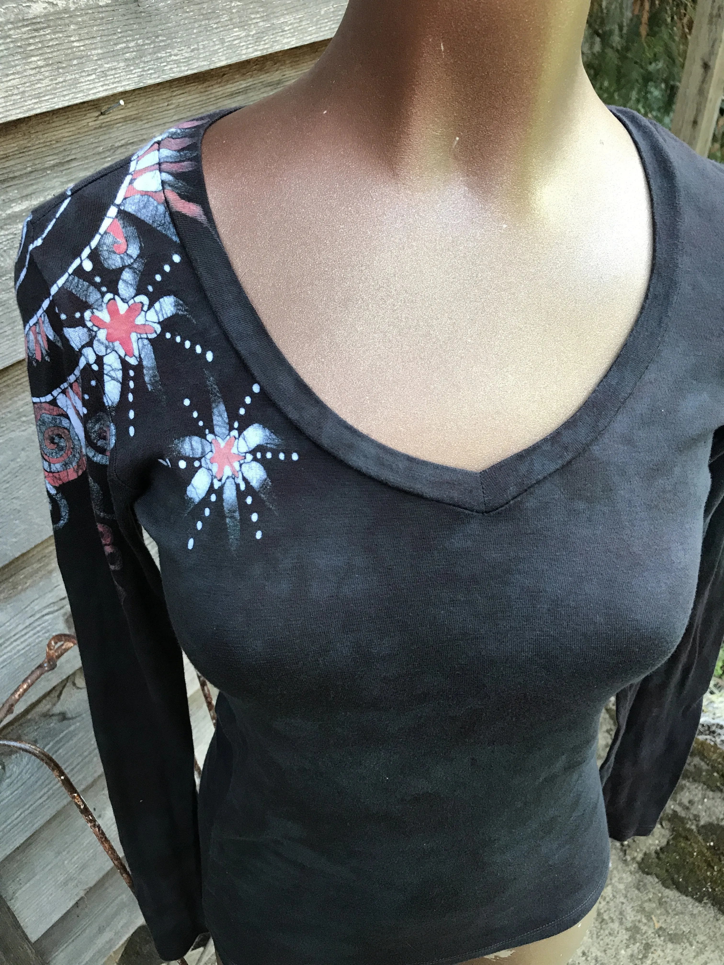 Brave The Storm Handmade Long Sleeve Batik Top