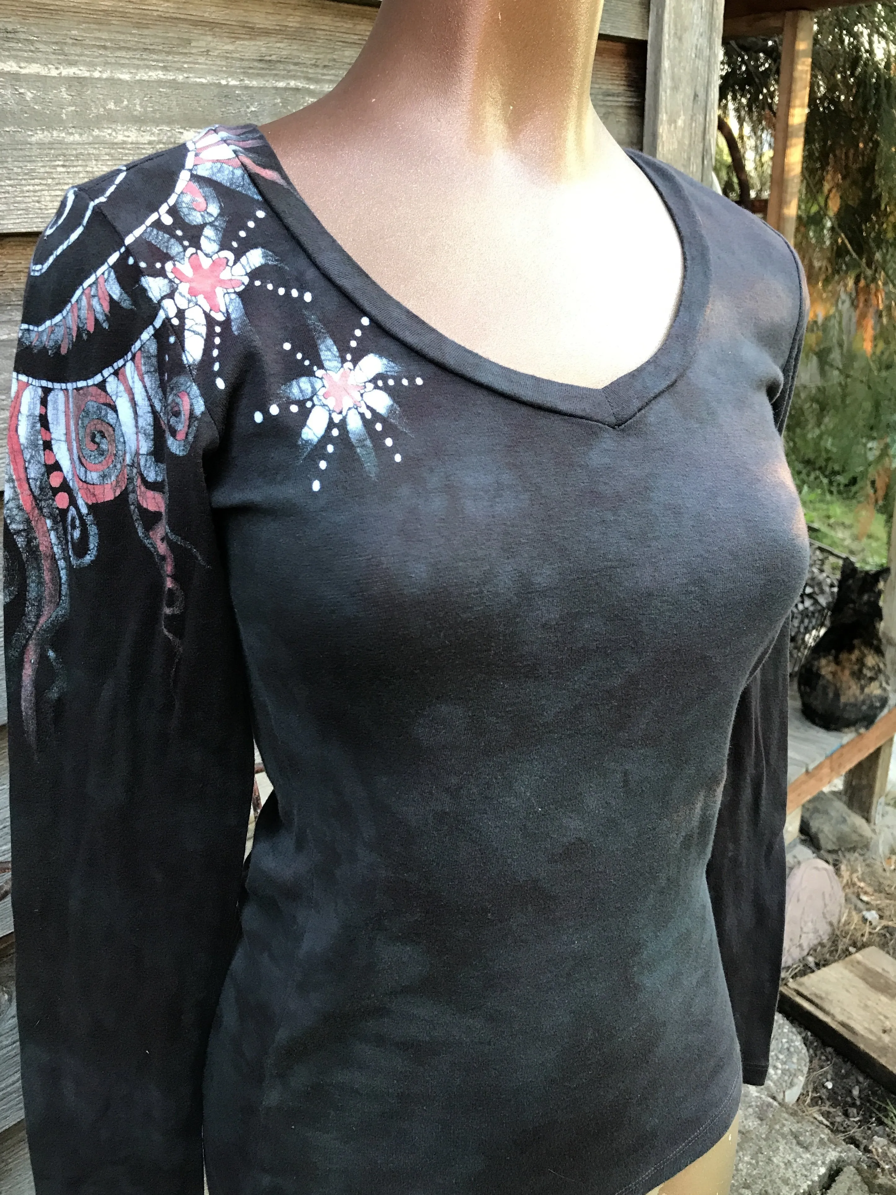 Brave The Storm Handmade Long Sleeve Batik Top