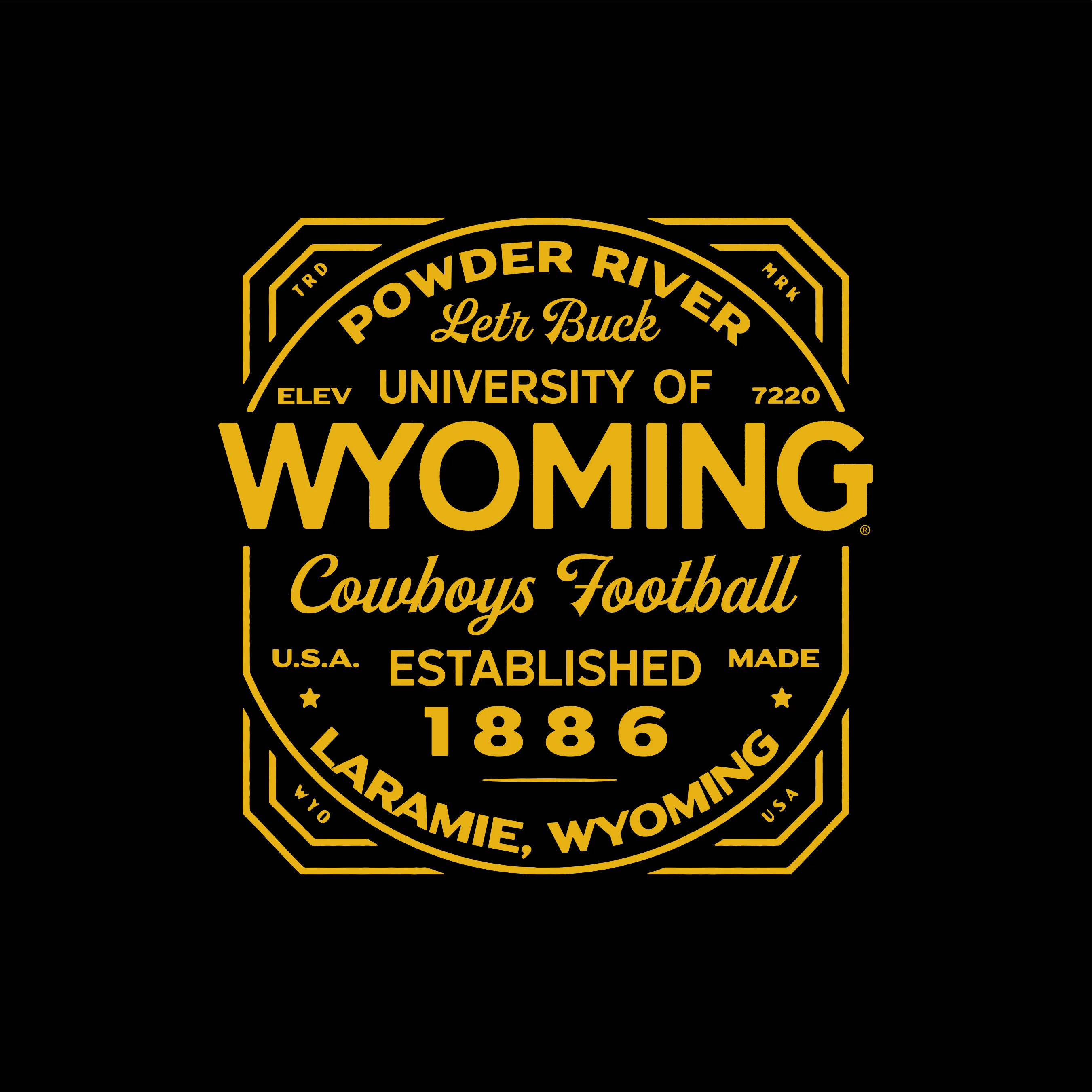 Carhartt Wyoming Cowboys Football Type Design