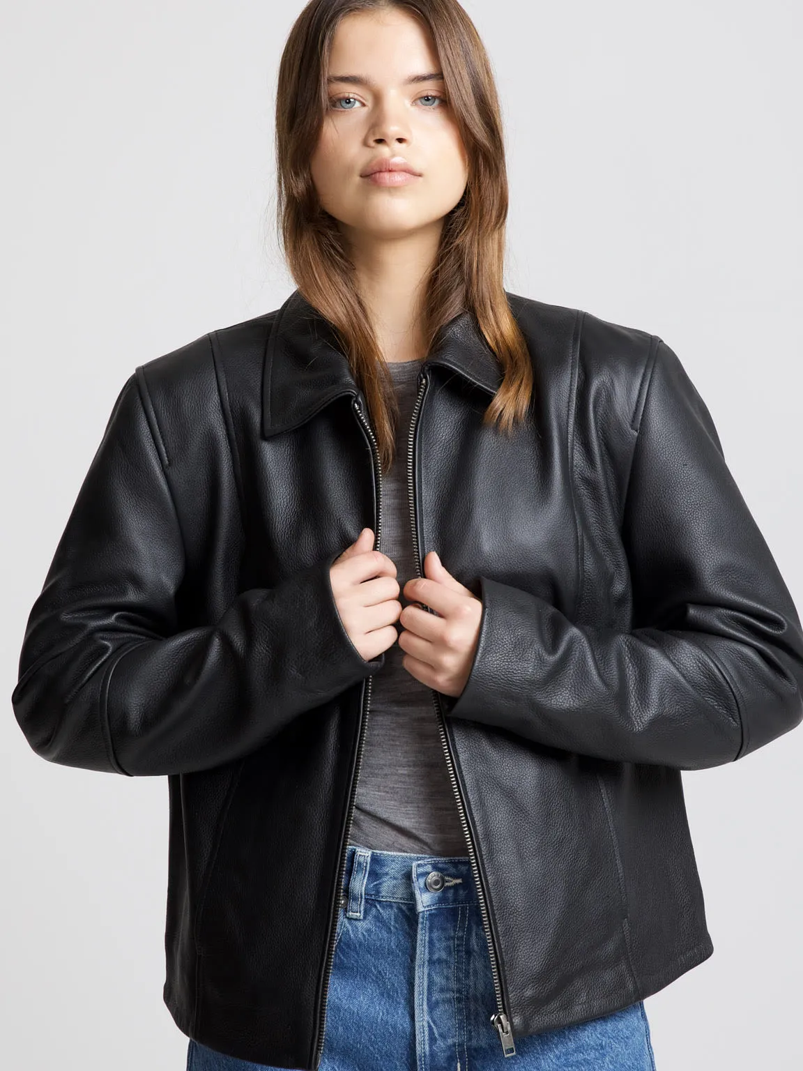 CAROL LEATHER JACKET - BLACK