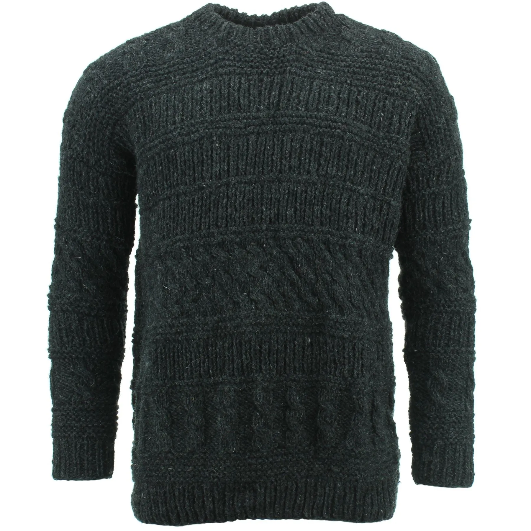 Chunky Wool Multi Knit Jumper - Charcoal