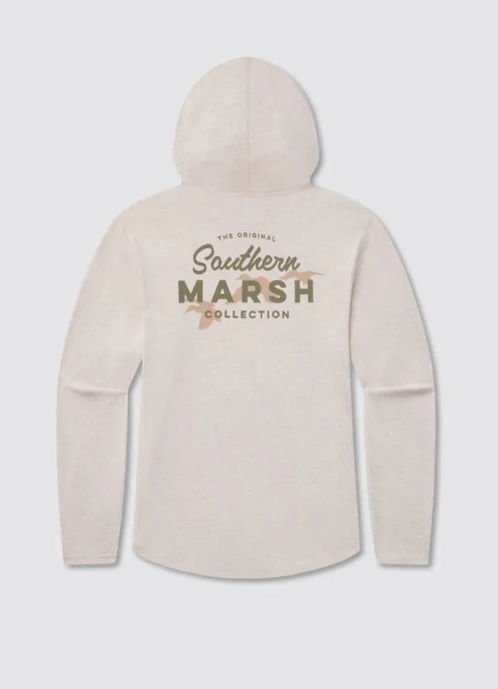 Classic Hoodie Tee Three Ducks in Washed Oatmeal by Southern Marsh