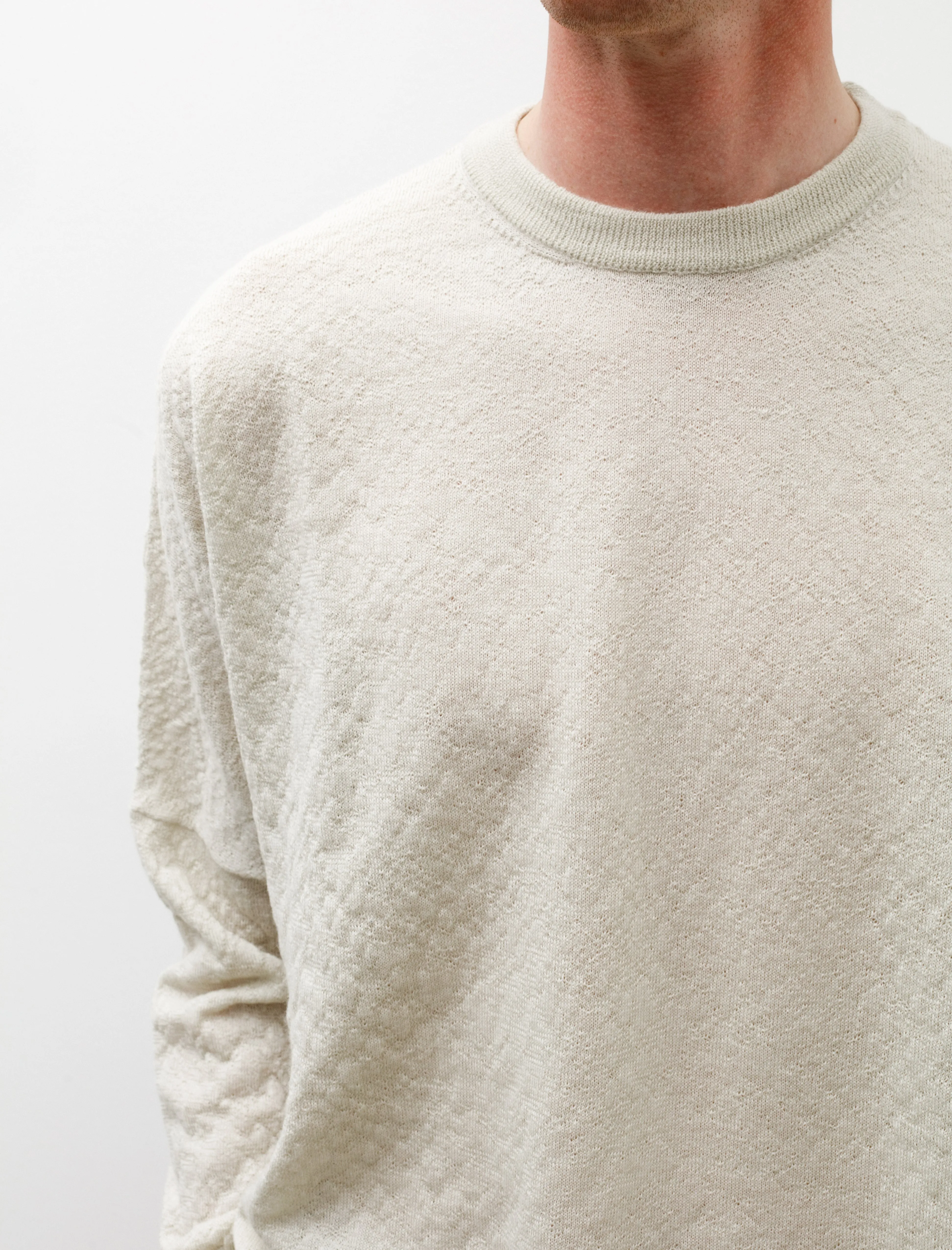 Crew Neck Jumper Dry Wool Concrete