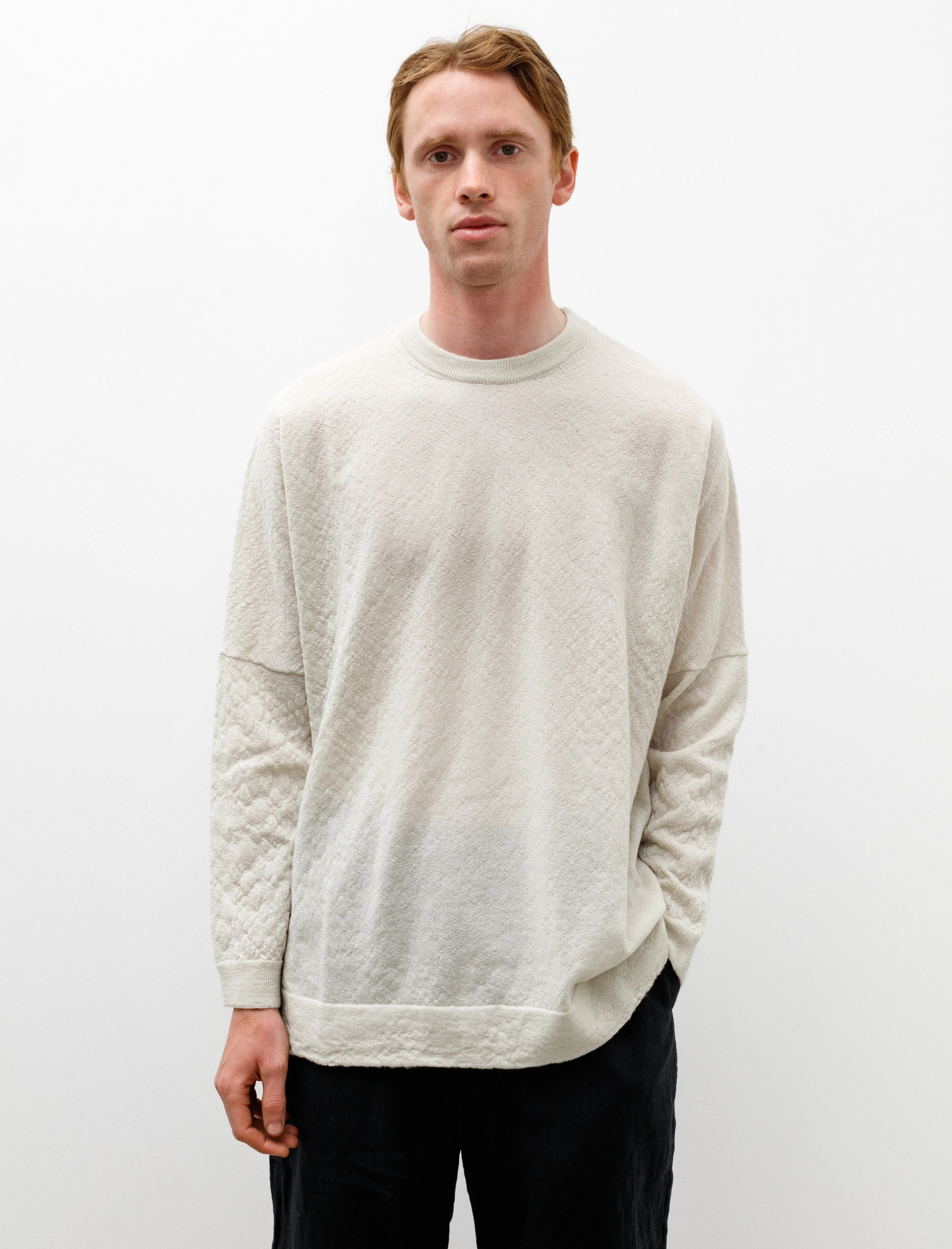 Crew Neck Jumper Dry Wool Concrete