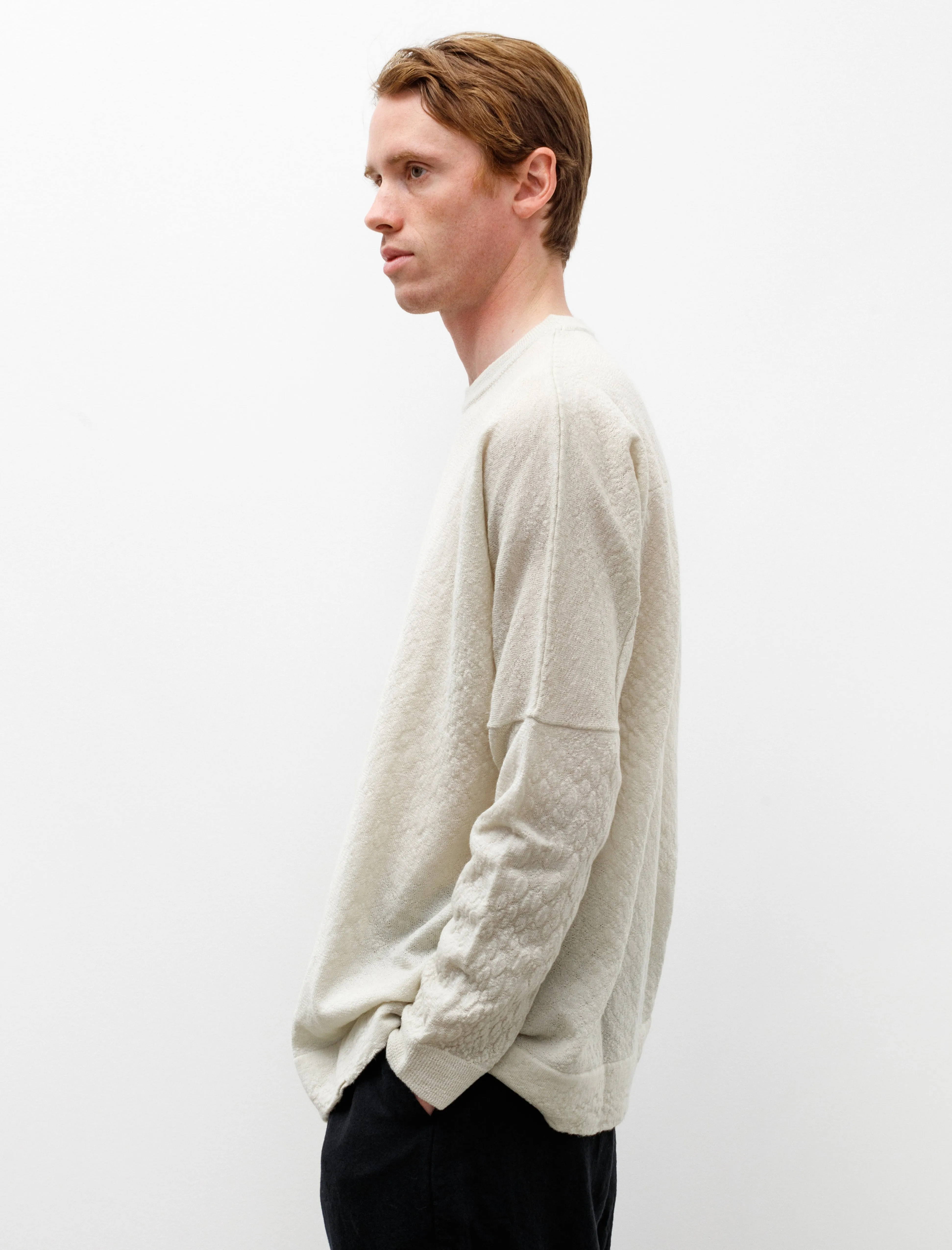 Crew Neck Jumper Dry Wool Concrete