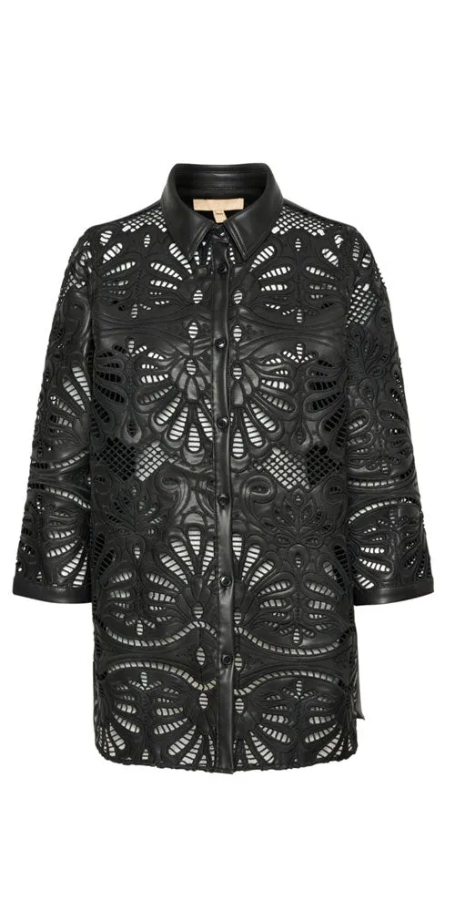 Culture Laser Cut Shirt Jacket