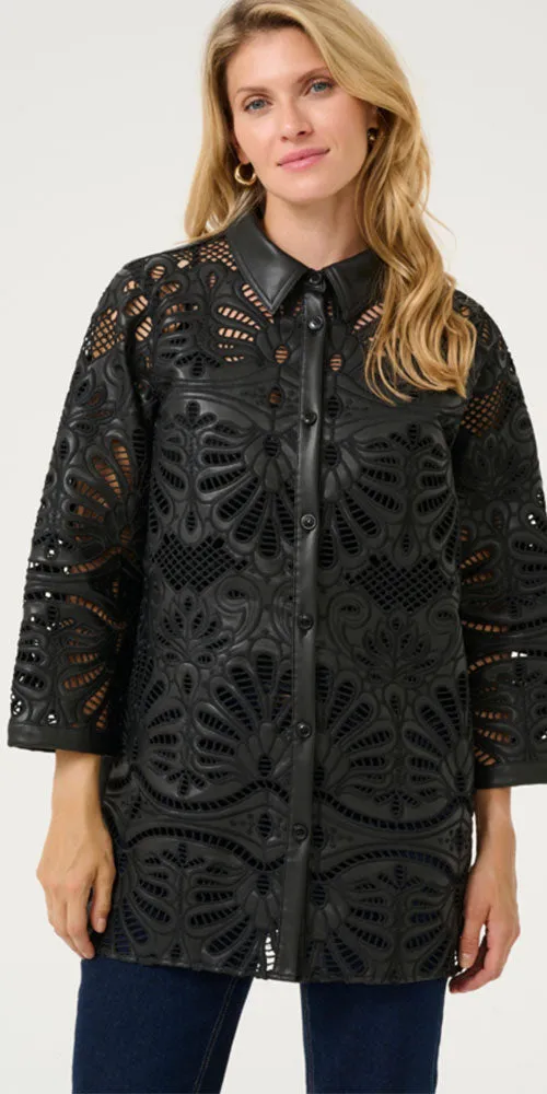 Culture Laser Cut Shirt Jacket