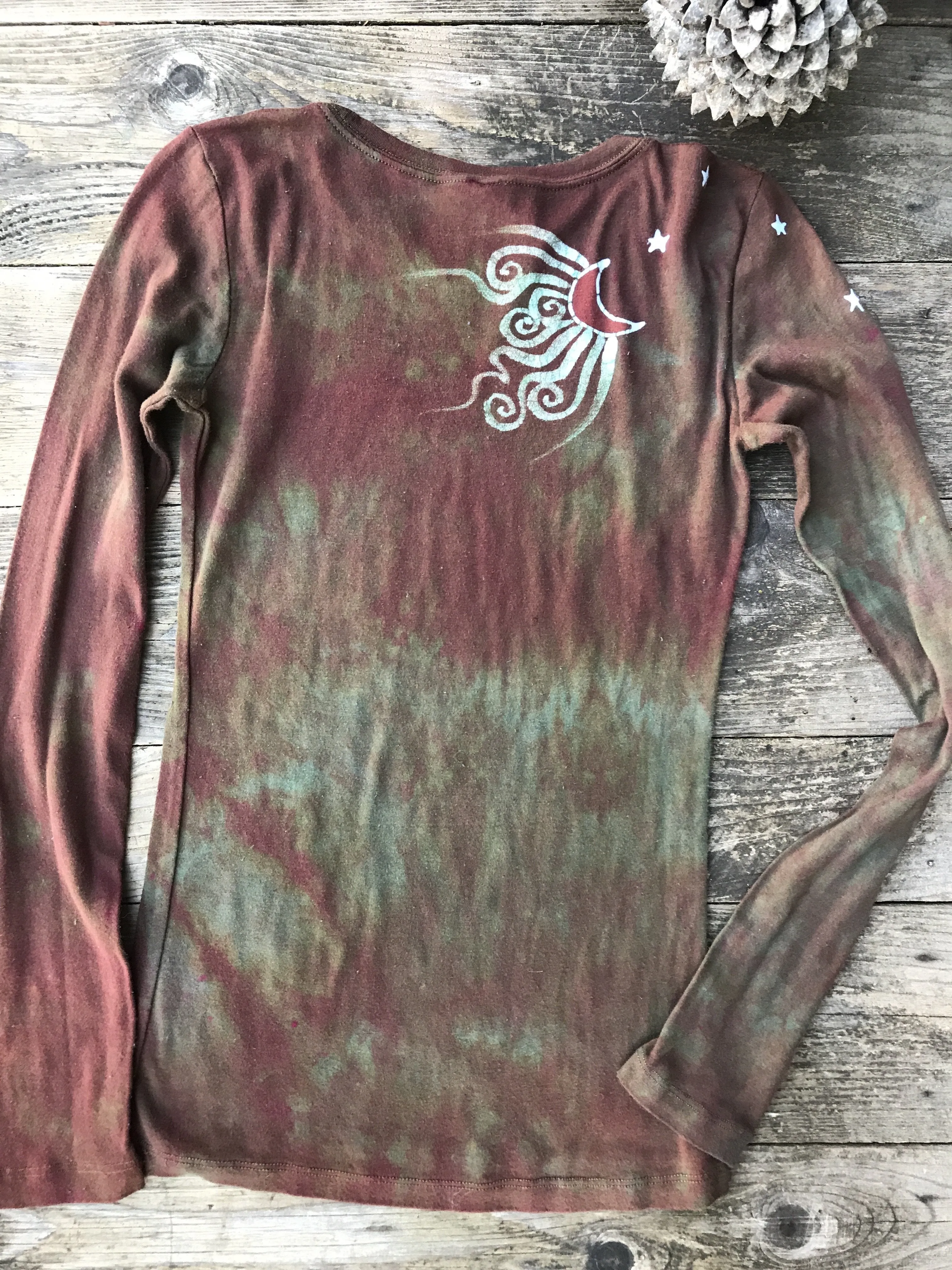 Earth Tree Sun Handmade Long Sleeve Batik Top