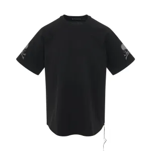 Embroidered Logo Baseball T-Shirt in Black