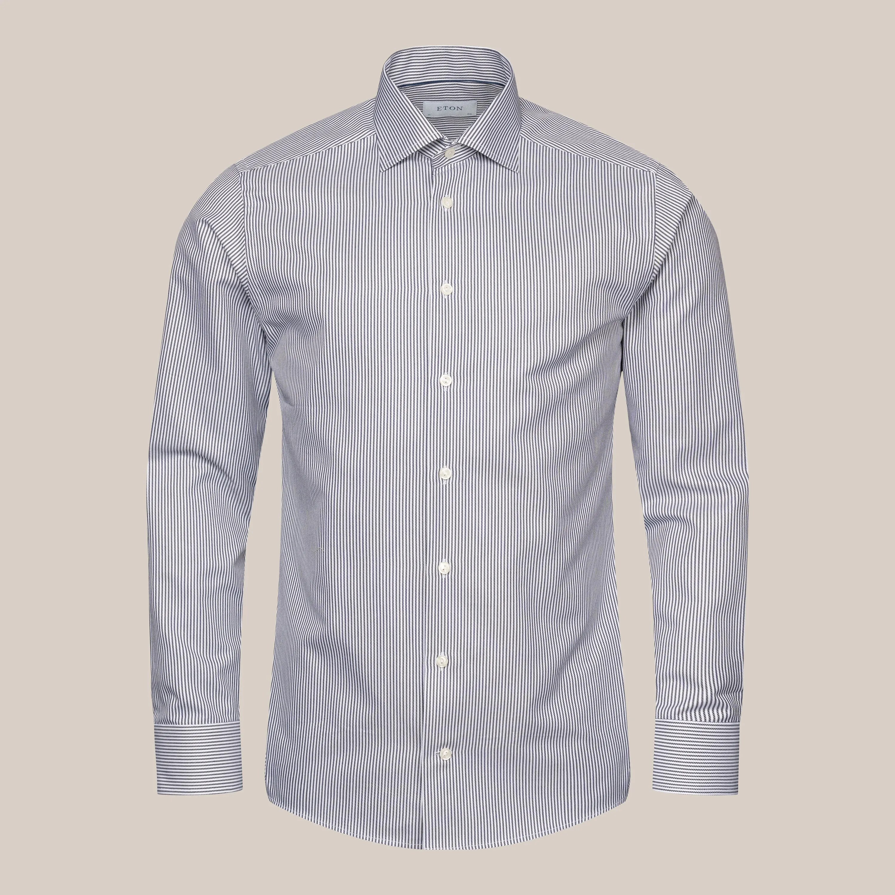 Eton Stripe Contemporary Fit Shirt - Grey