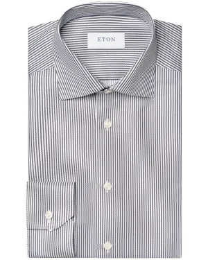 Eton Stripe Contemporary Fit Shirt - Grey