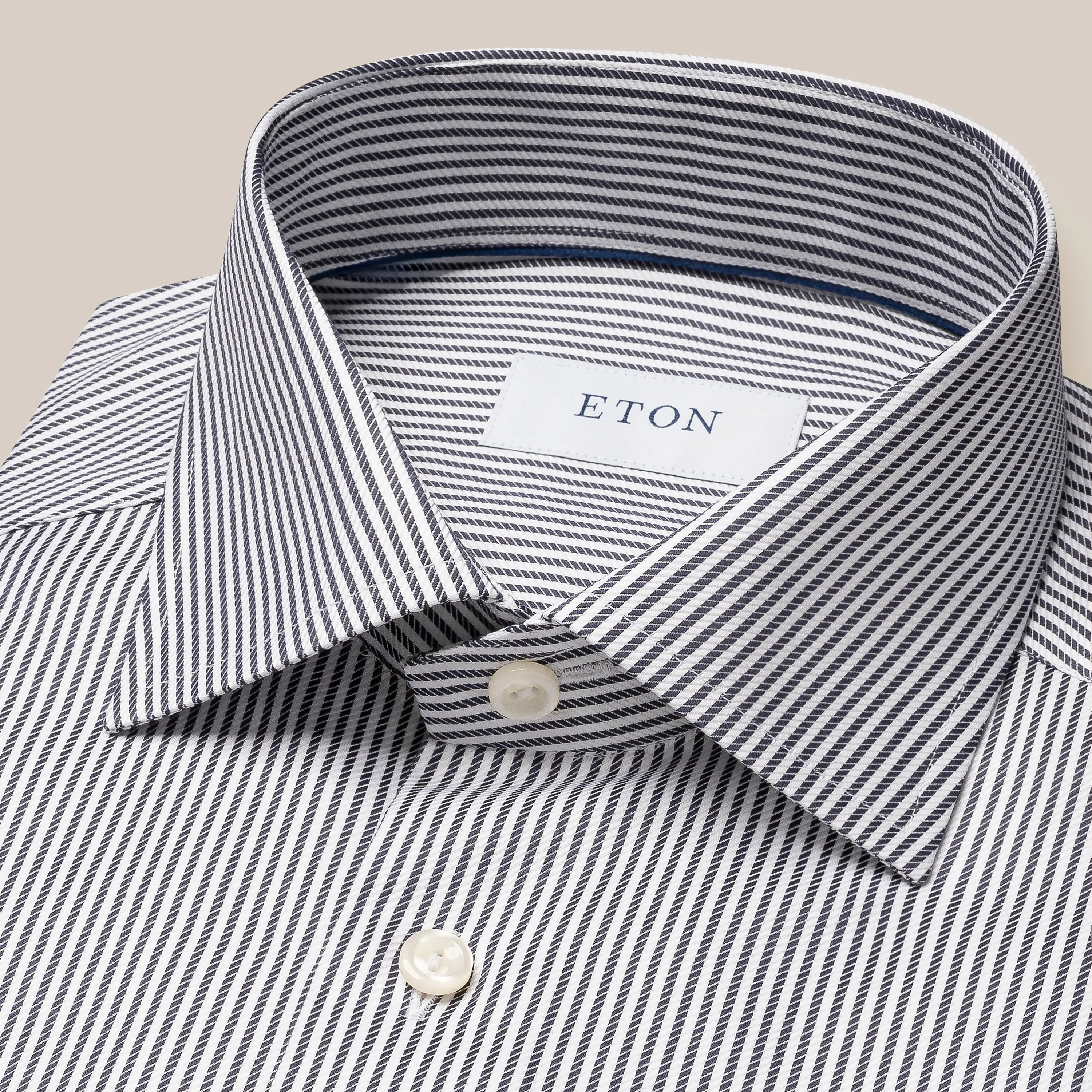 Eton Stripe Contemporary Fit Shirt - Grey