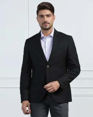 Formal Black Textured Blazer - Pajero