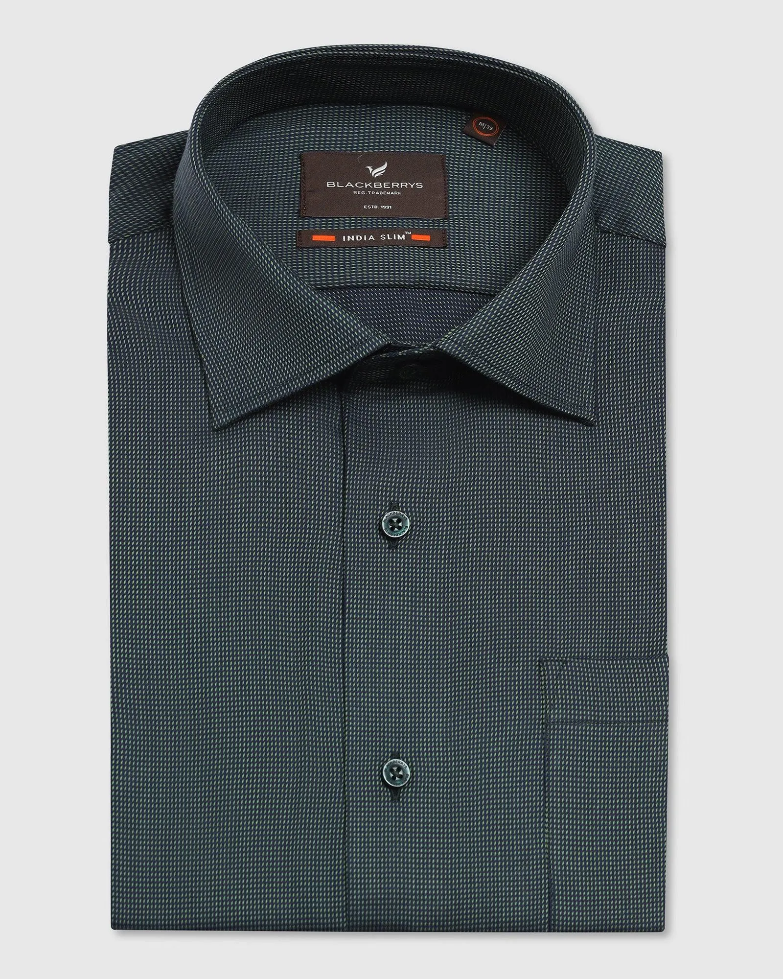 Formal Green Textured Shirt - Albus