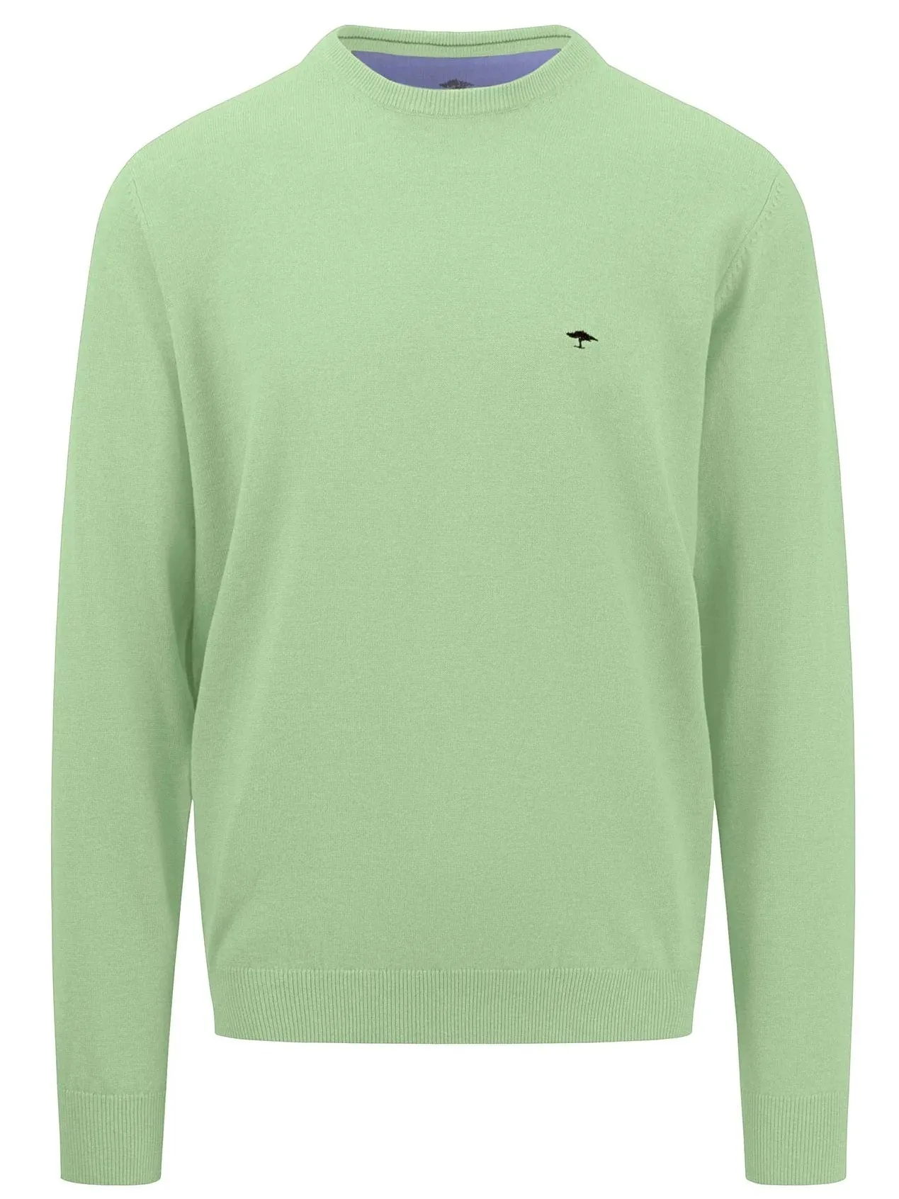 FYNCH HATTON Crew Neck Sweater - Men's Fine Knit – Soft Green