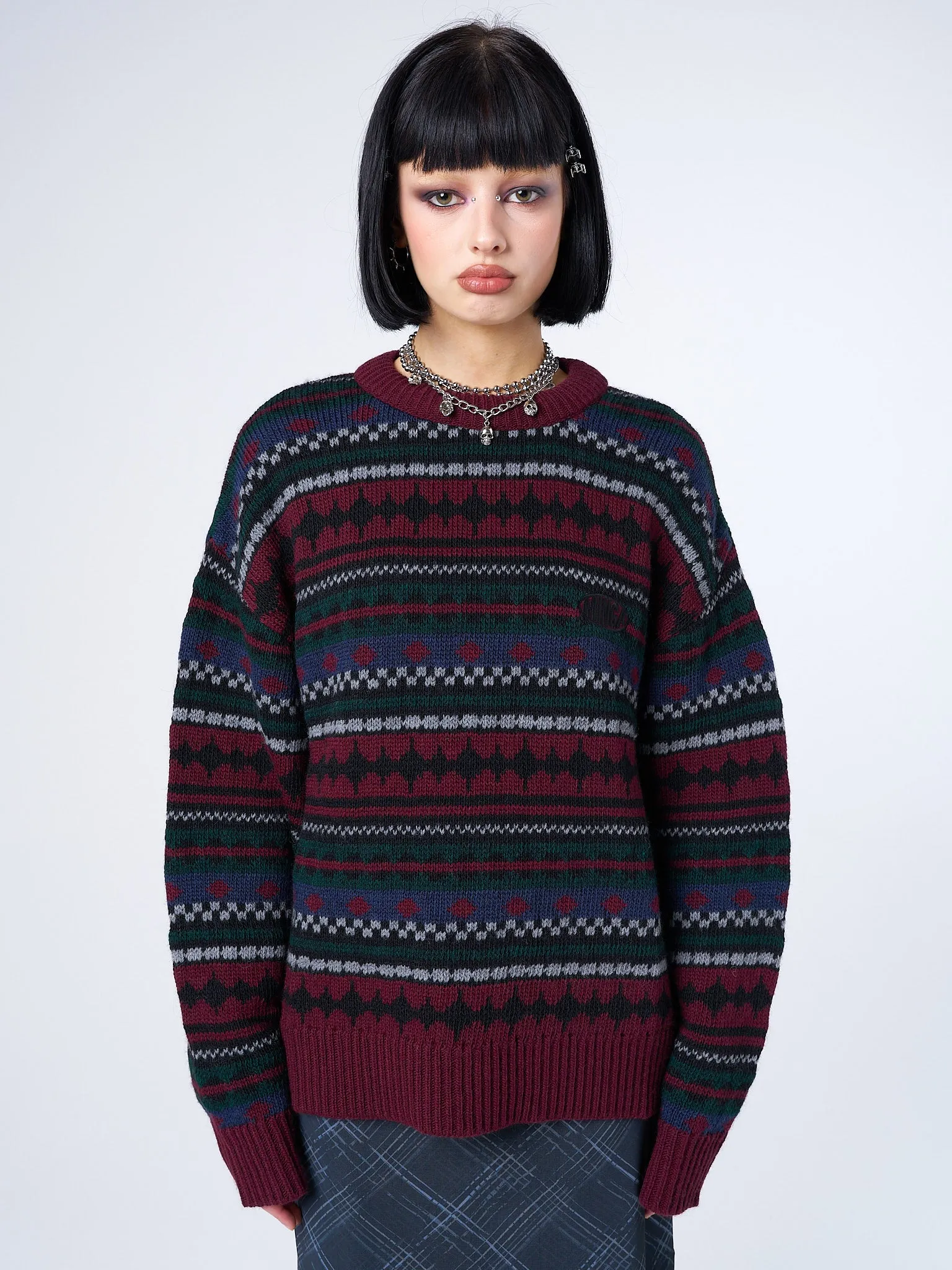 Grandpa Jacquard Knit Jumper