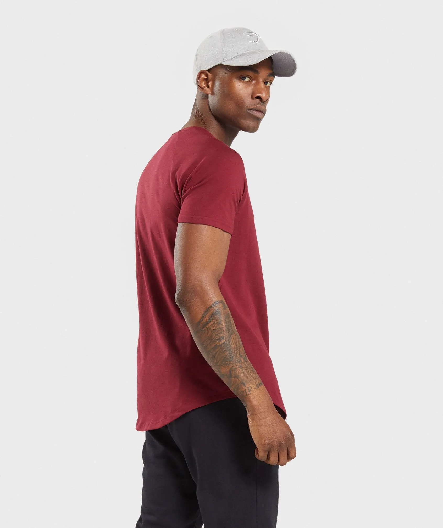 Gymshark Block T-Shirt - Claret/White