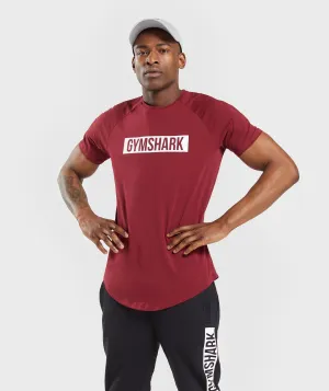 Gymshark Block T-Shirt - Claret/White