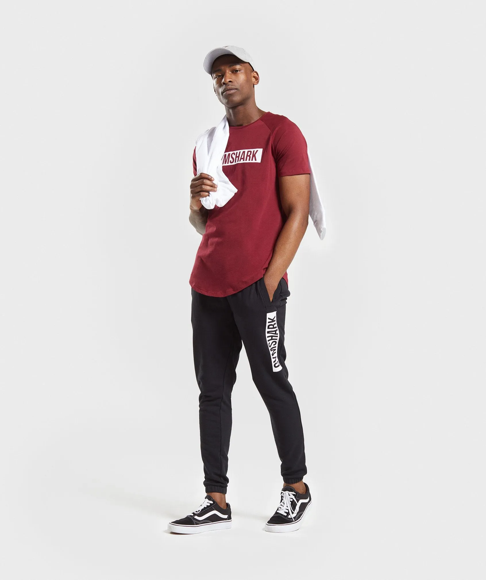 Gymshark Block T-Shirt - Claret/White