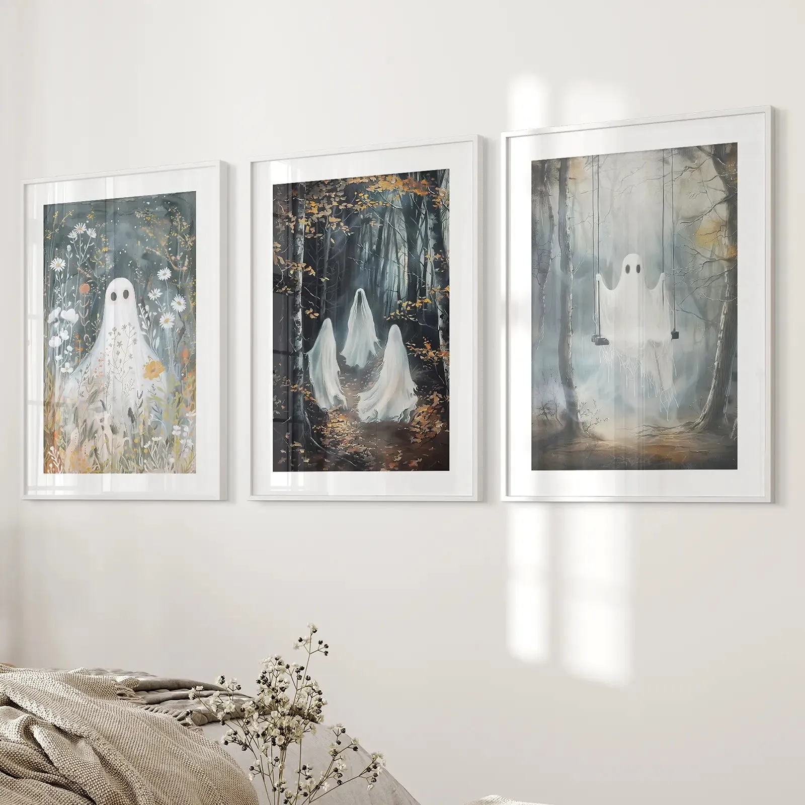 Halloween Ghost Print Trendy Gothic Home Decor