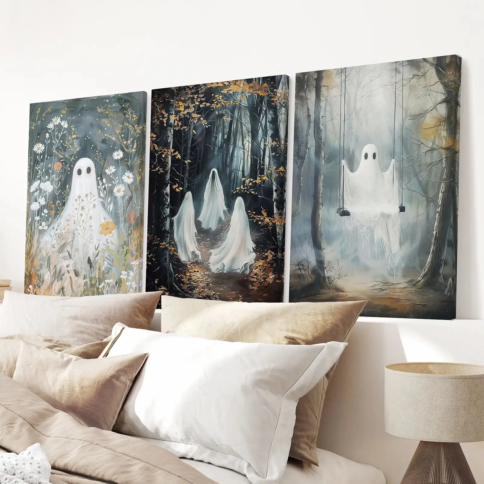 Halloween Ghost Print Trendy Gothic Home Decor