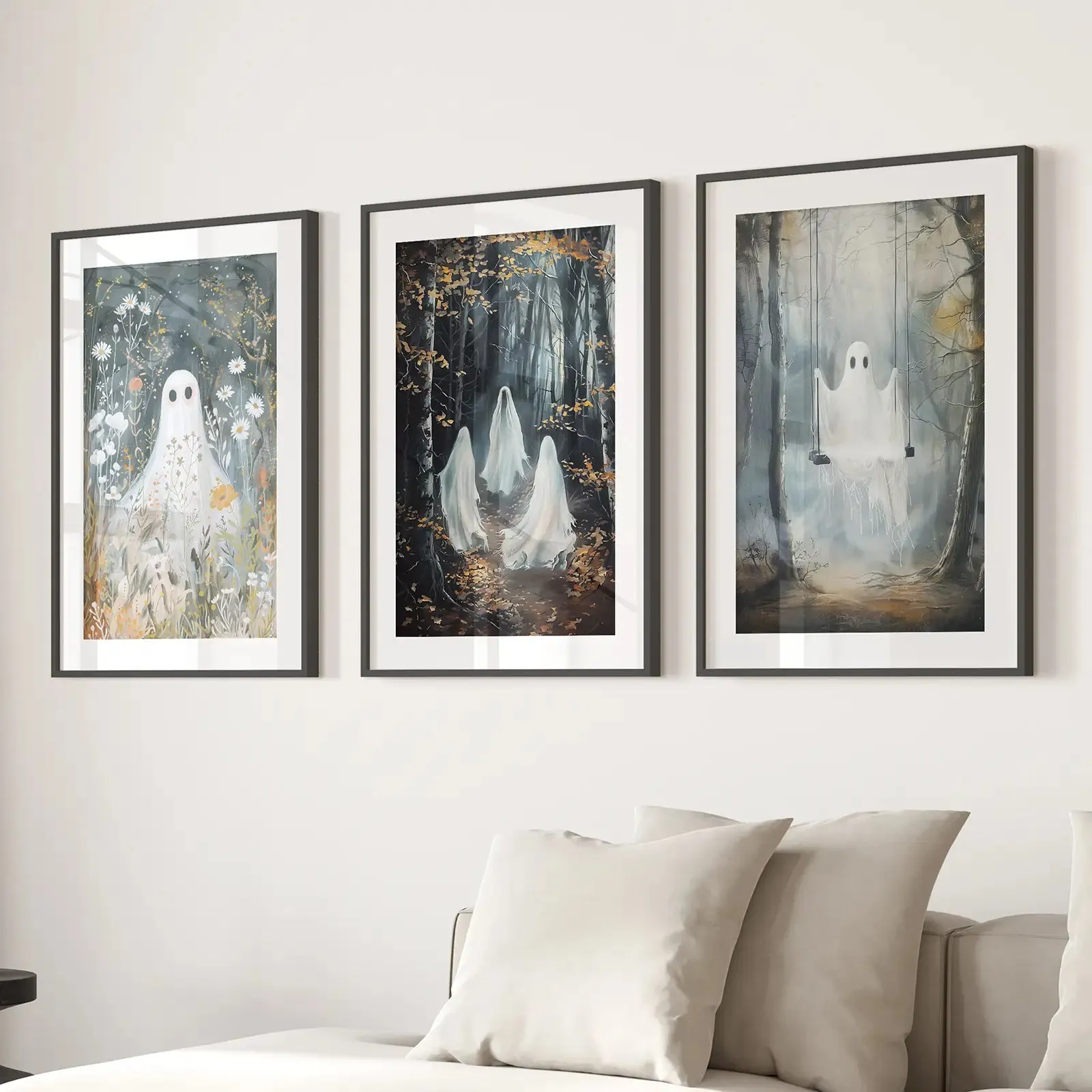 Halloween Ghost Print Trendy Gothic Home Decor