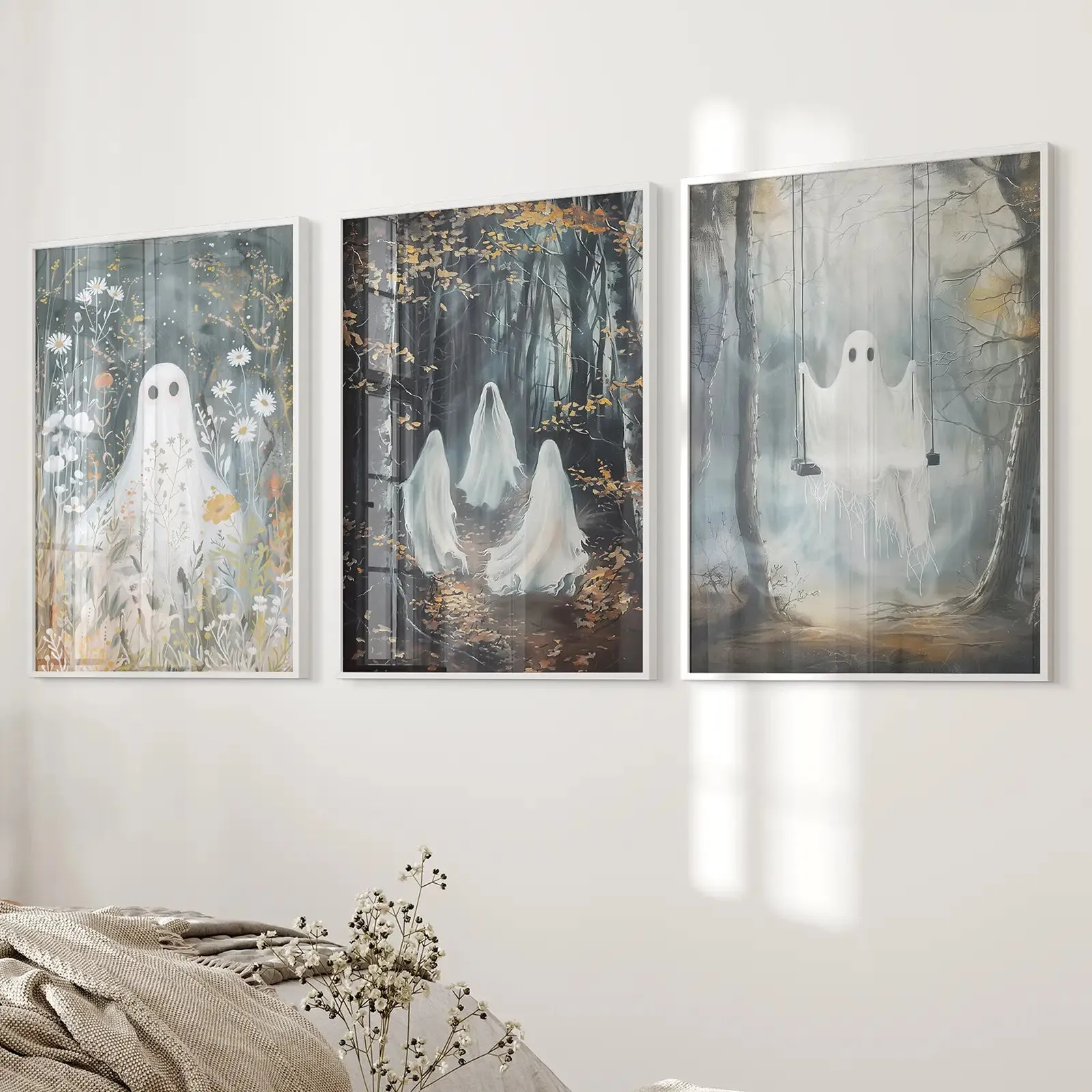 Halloween Ghost Print Trendy Gothic Home Decor