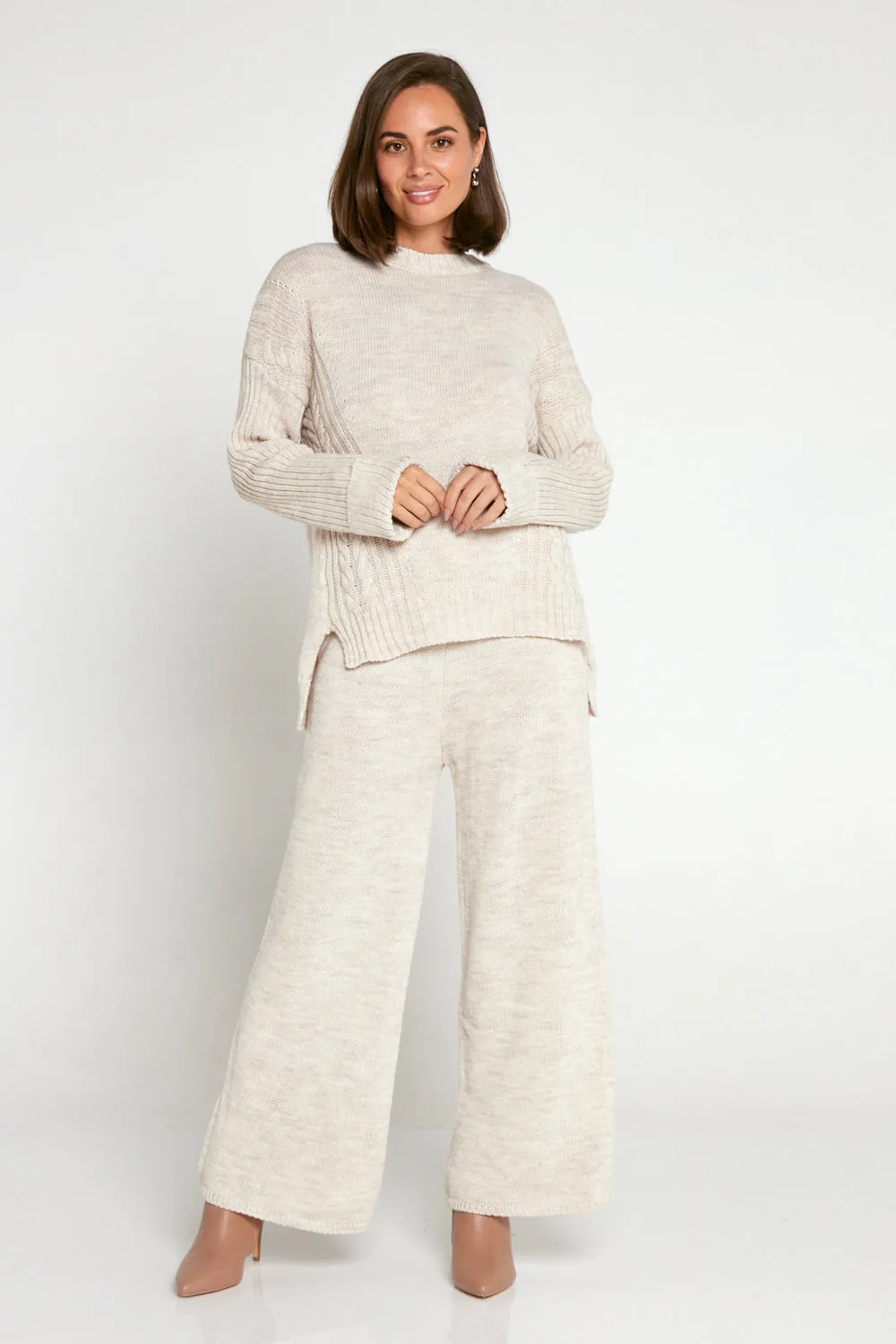 Hathaway Knit Jumper & Pant Set - Cream