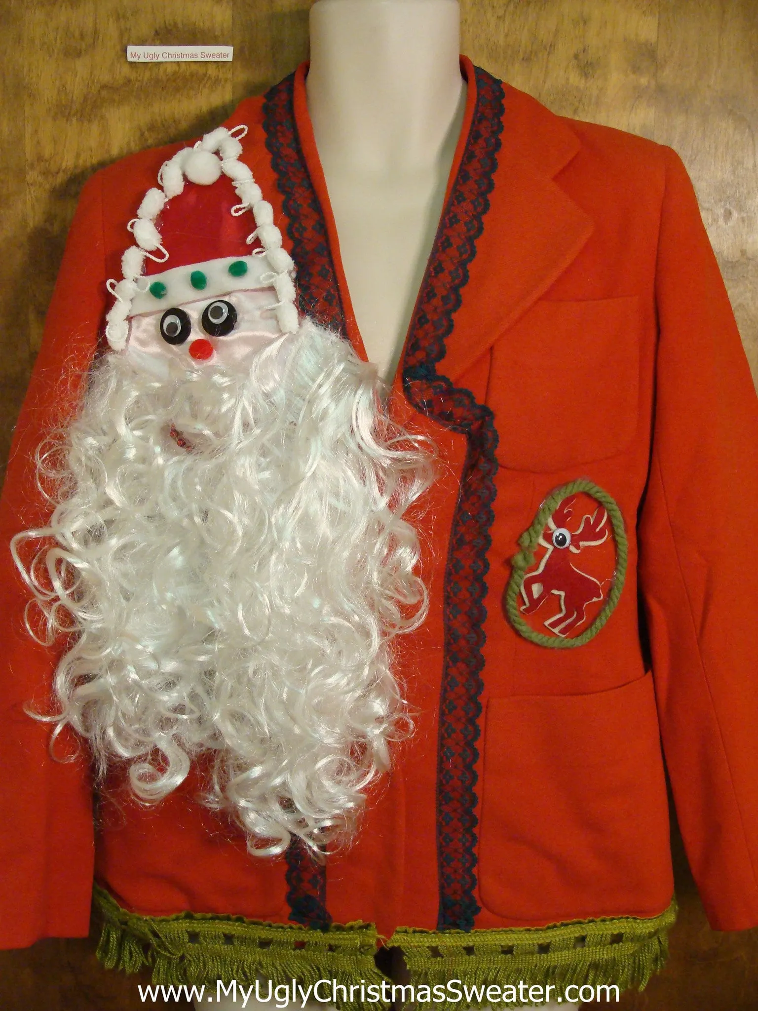 Horrible Light Up Santa Ugly Christmas Jacket Womens 10/12