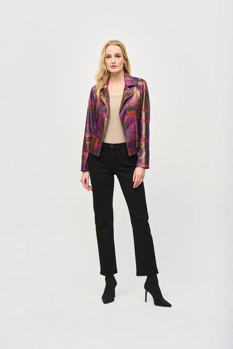 Joseph Ribkoff Foiled Print Faux Suede Jacket - 243921 (T)