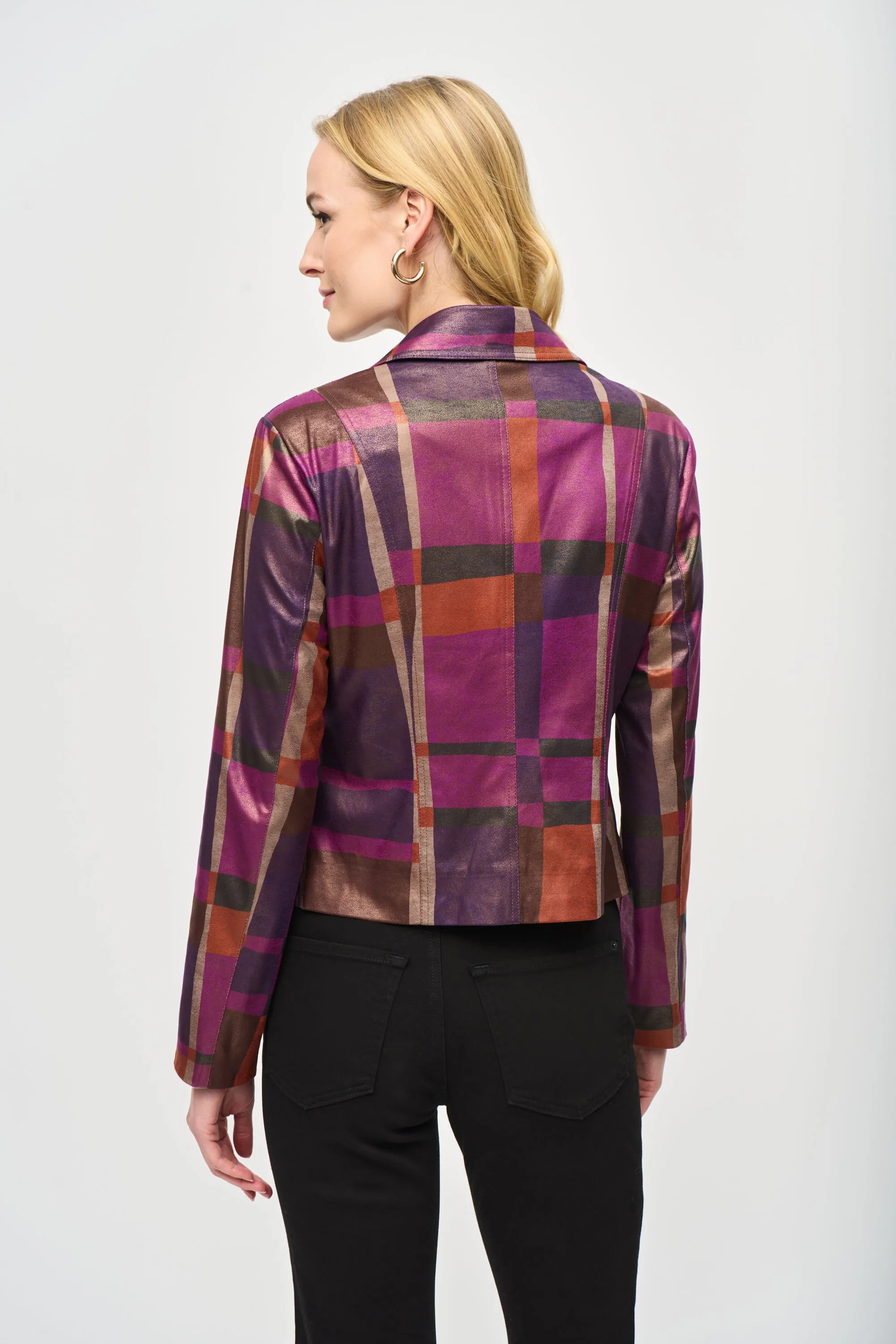 Joseph Ribkoff Foiled Print Faux Suede Jacket - 243921 (T)