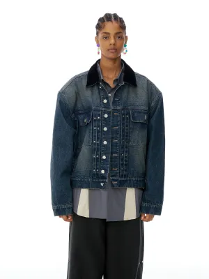 Just Fit Short Length Lapel Denim Jacket