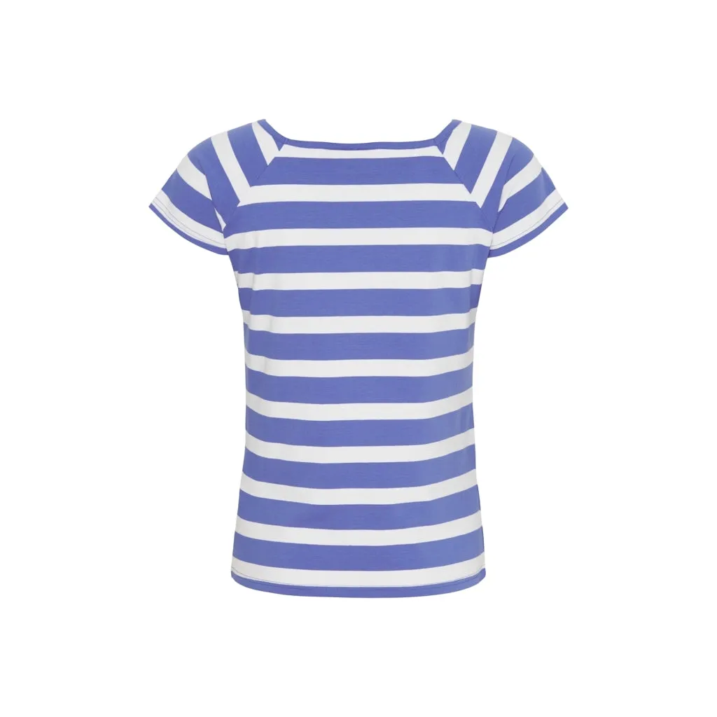 Melanie Striped Short Sleeve Tee - Blue/Pearl