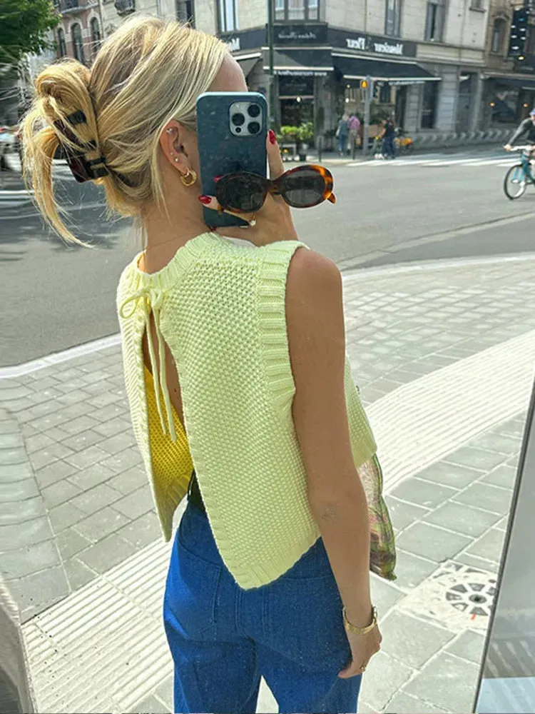 Mellow Marigold Backless Knit Top