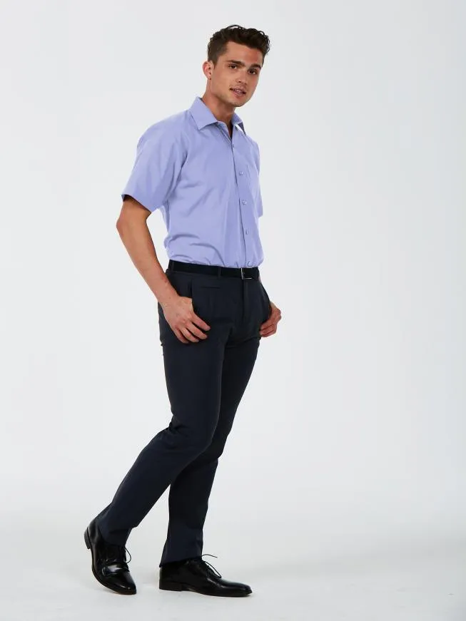 Men's Tailored Fit Short Sleeve Poplin Shirt