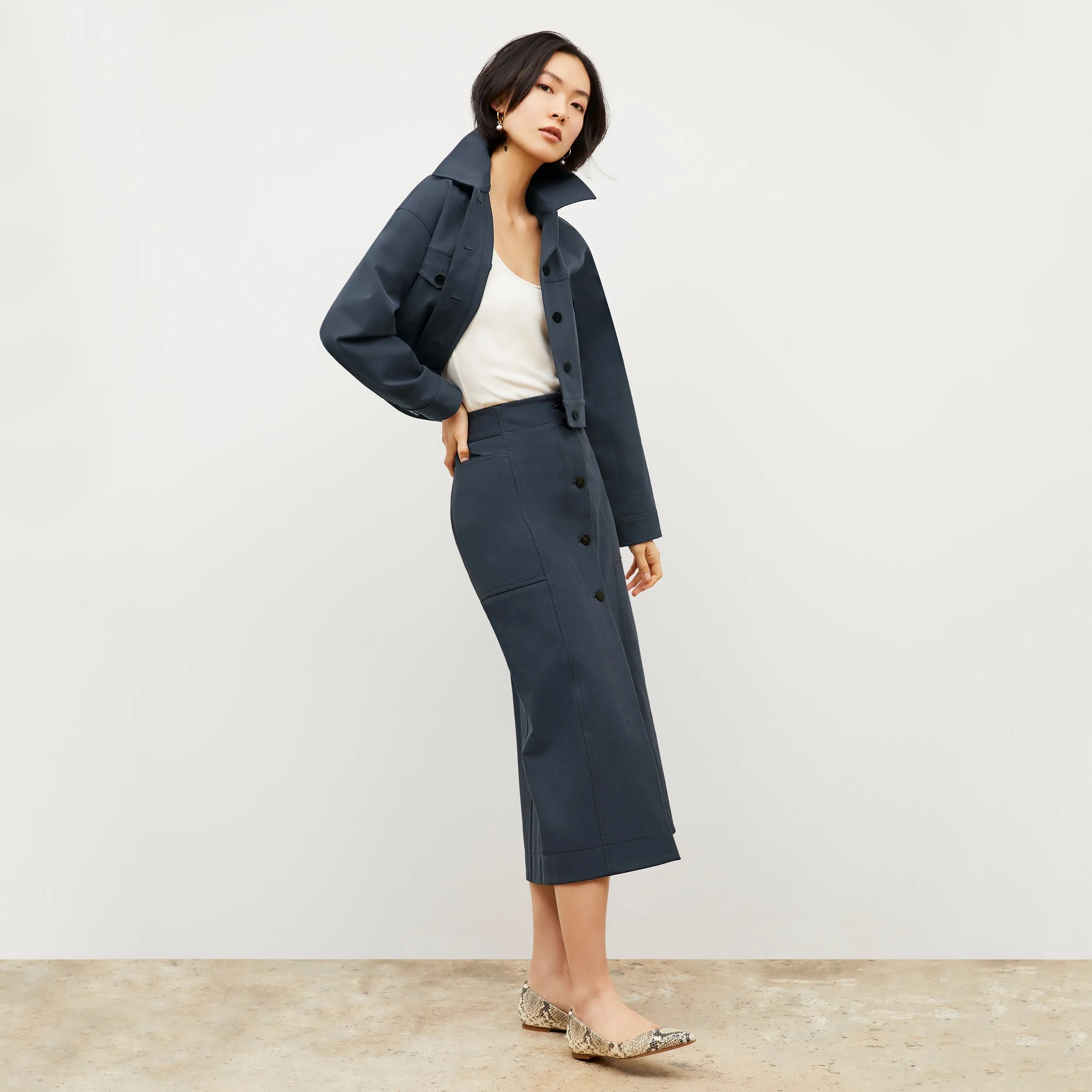 M.M. LAFLEUR - Anna Jacket - Eco Better Than Denim :: Dusty Indigo