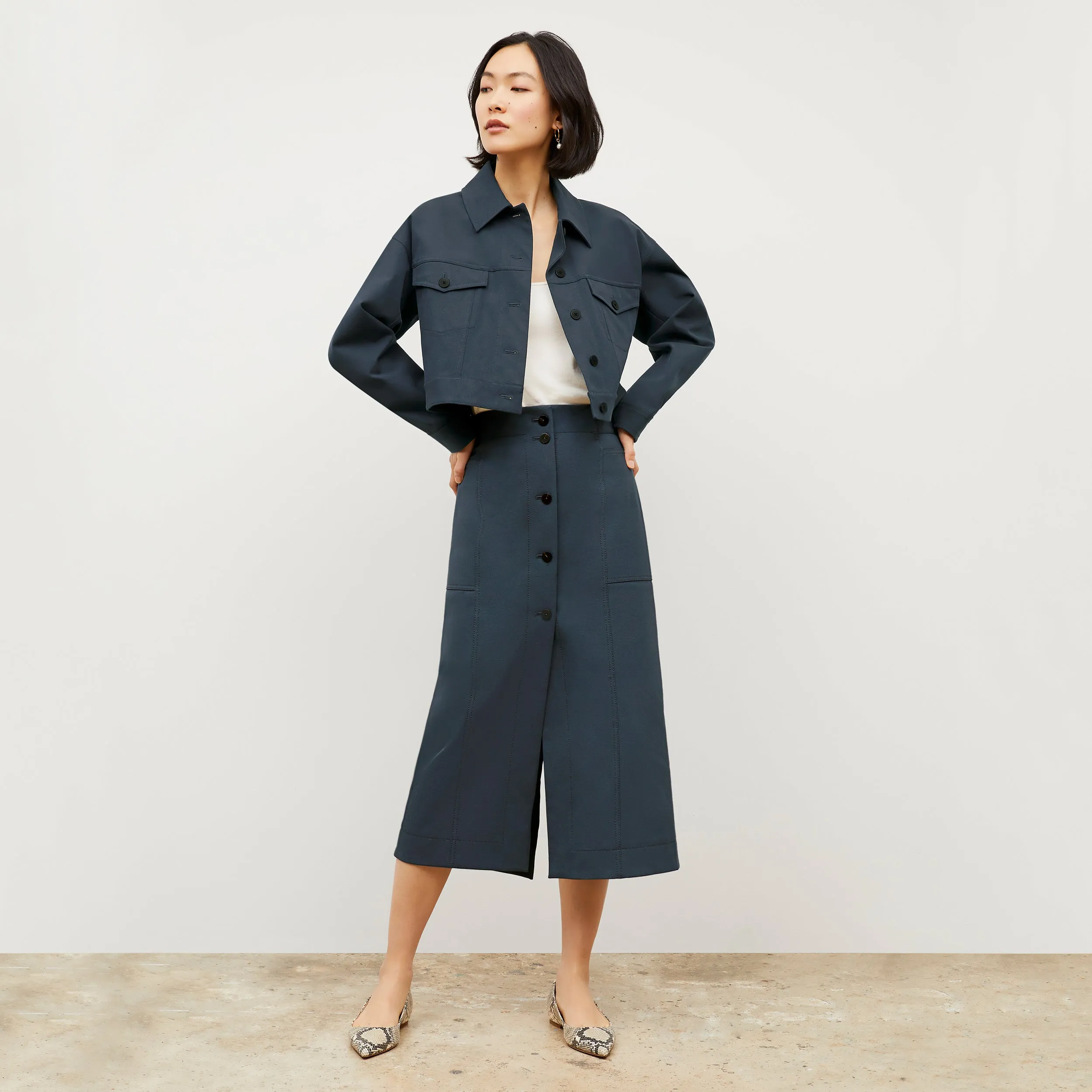 M.M. LAFLEUR - Anna Jacket - Eco Better Than Denim :: Dusty Indigo