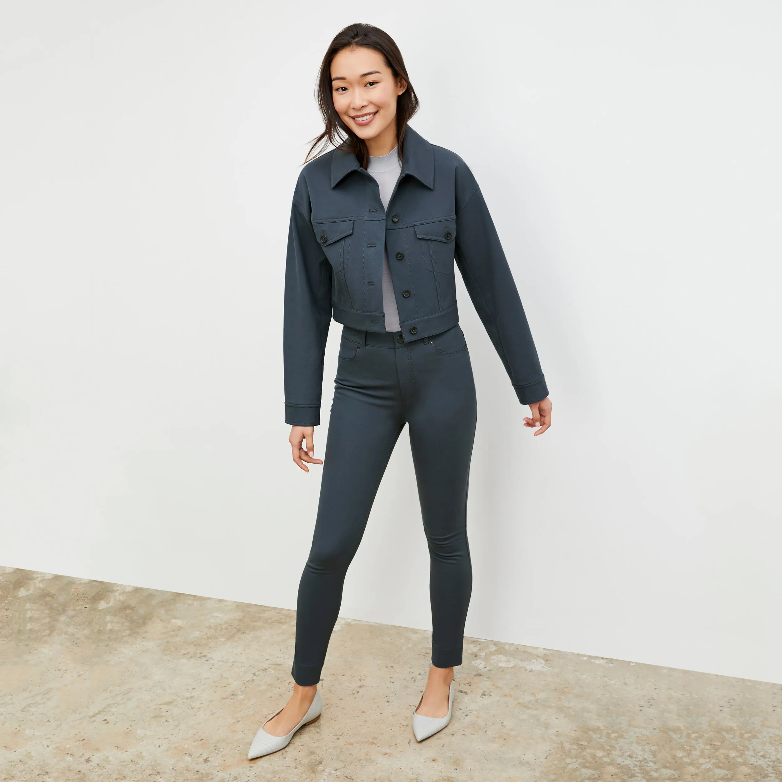 M.M. LAFLEUR - Anna Jacket - Eco Better Than Denim :: Dusty Indigo