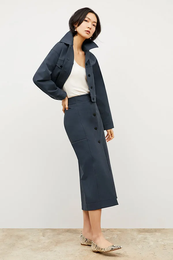 M.M. LAFLEUR - Anna Jacket - Eco Better Than Denim :: Dusty Indigo